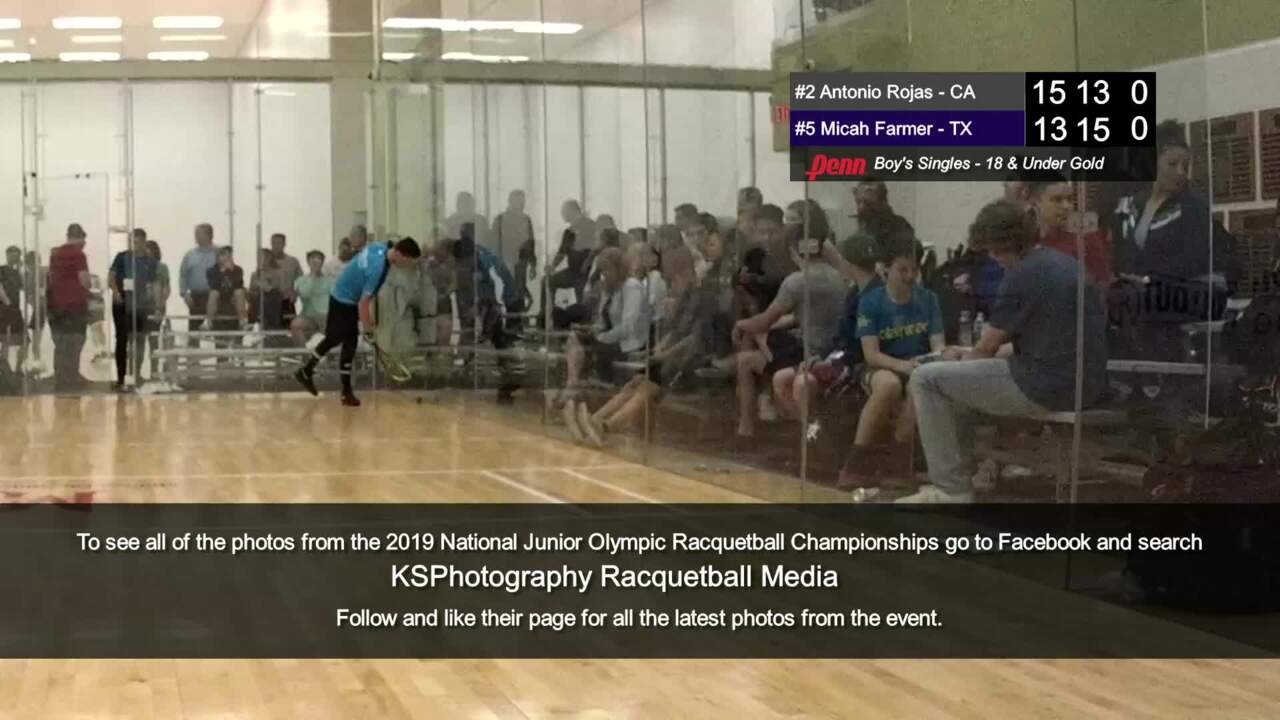 2019 National Junior Olympic Racquetball Championships Boys Singles 18 Under Final