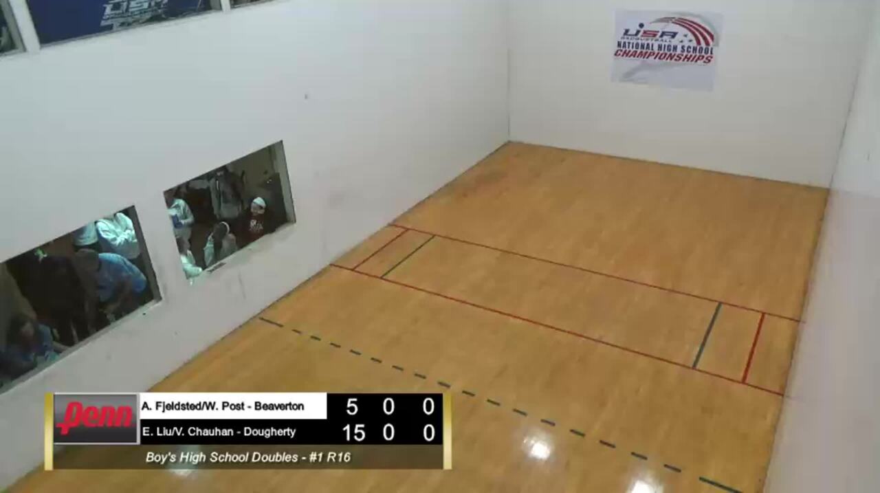 2019 National High School Racquetball Championships Boys Doubles Round of 16