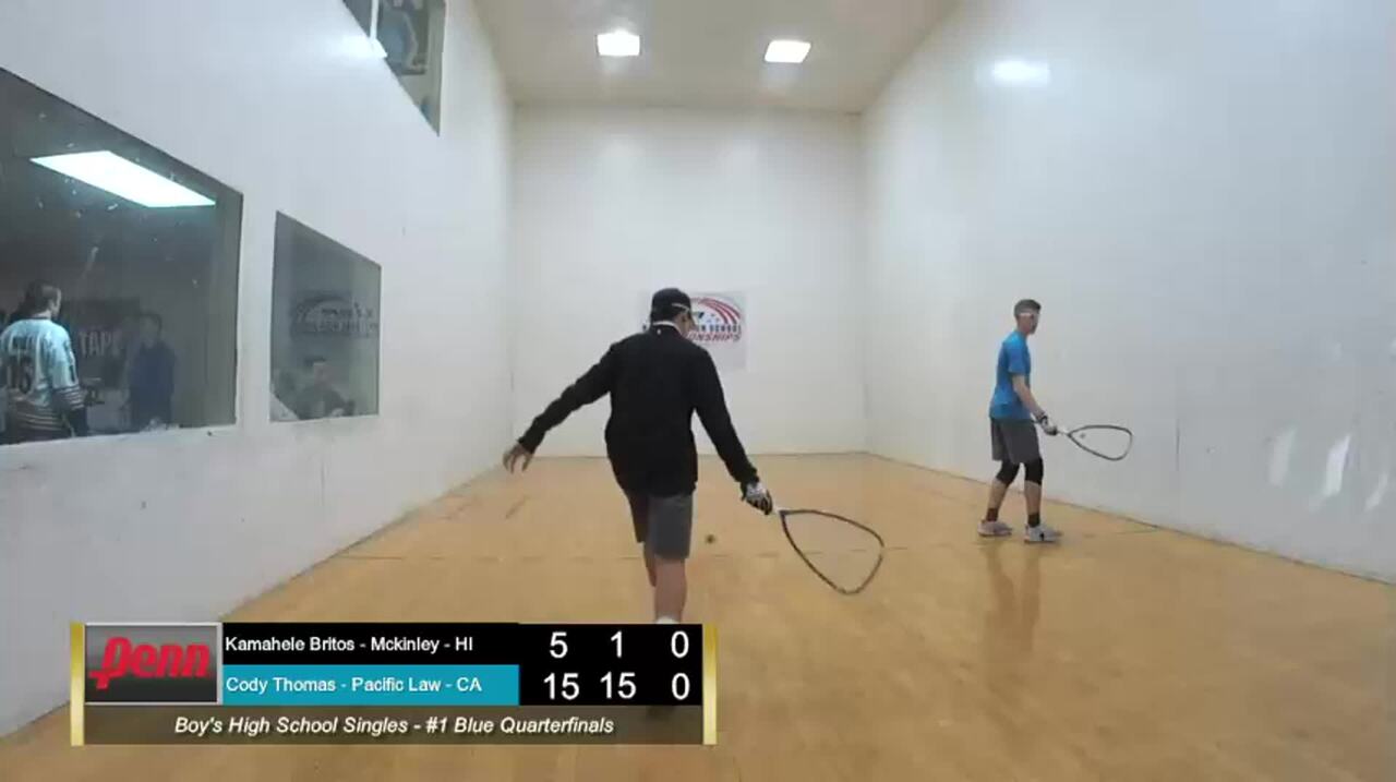2019 National High School Racquetball Championships Boys Singles #1 Blue Semifinal