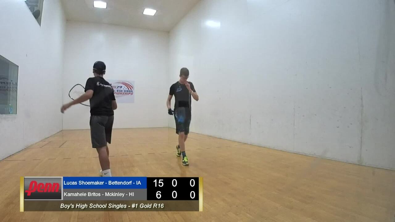 2019 National High School Racquetball Championships Boys Singles #1 Gold Round of 16