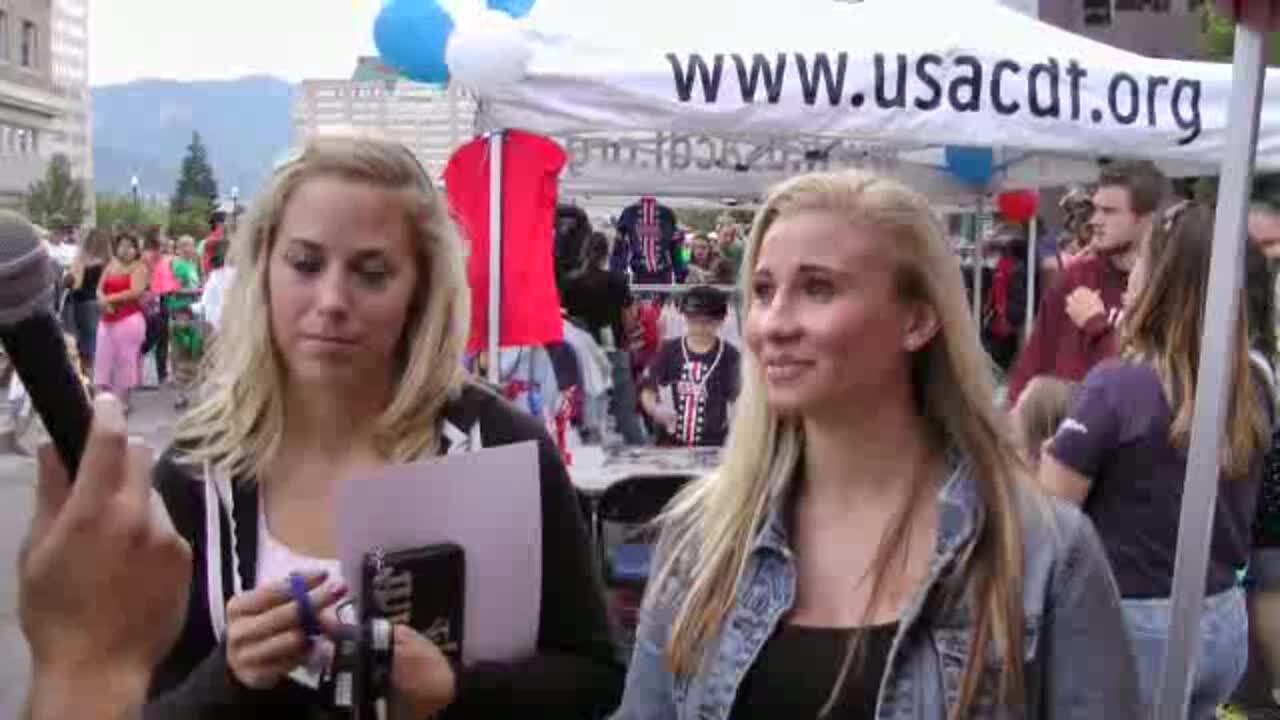 Olympic Trivia at the 2012 Olympic Celebration in dowtown Colorado Springs