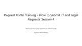 Request Portal Training - How to Submit IT Tickets