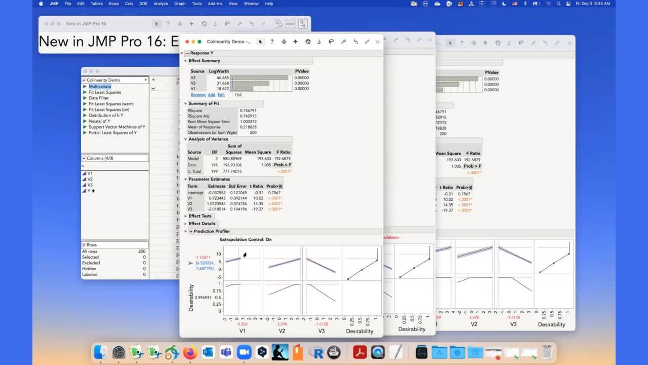 Prediction Profiler Extrapolation Control - New in JMP Pro 16