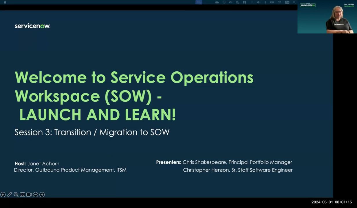 Recordings: 2024 Service Operations Workspace (SOW...