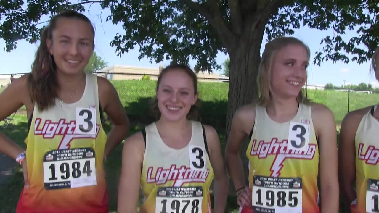 Lightning Running Club 1st Girls 17-18 4x800m - USATF Hershey Youth Outdoor  Championship 2016