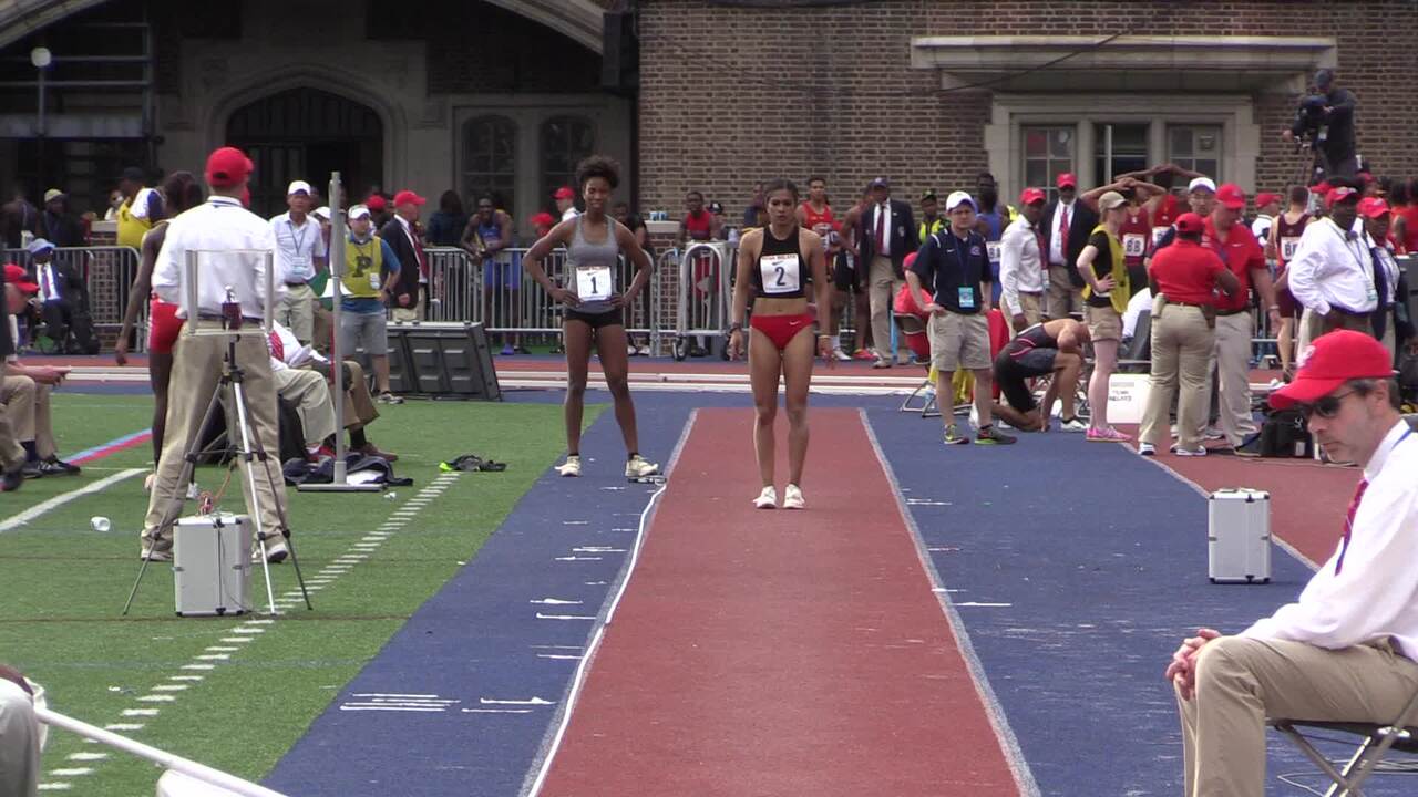 Usatf Tv Videos Divya Biswal Round 2 Women S Triple Jump Olympic Development Event 817 Penn Relays 17