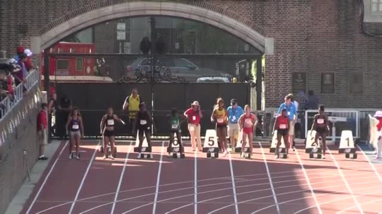 New Balance Nationals Outdoor Videos Girls 100m SemiFinal Heat 3