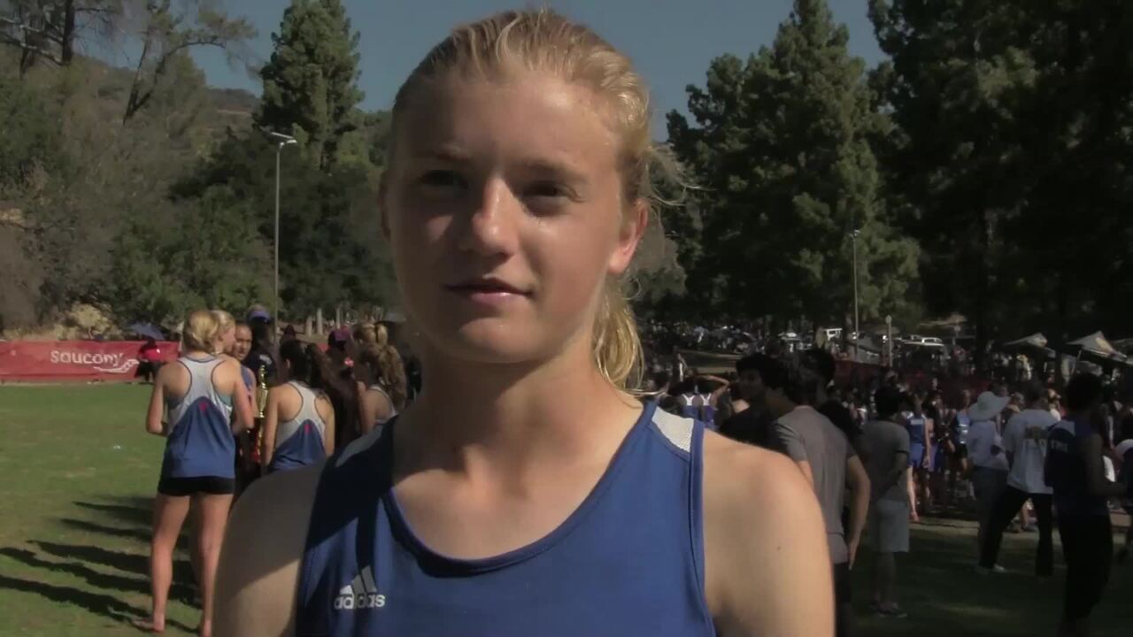 Erica Schroeder of San Marcos 1st Place Girls Varsity Red Division Race -  Bell-Jeff Cross Country Invitational - DyeStatCAL