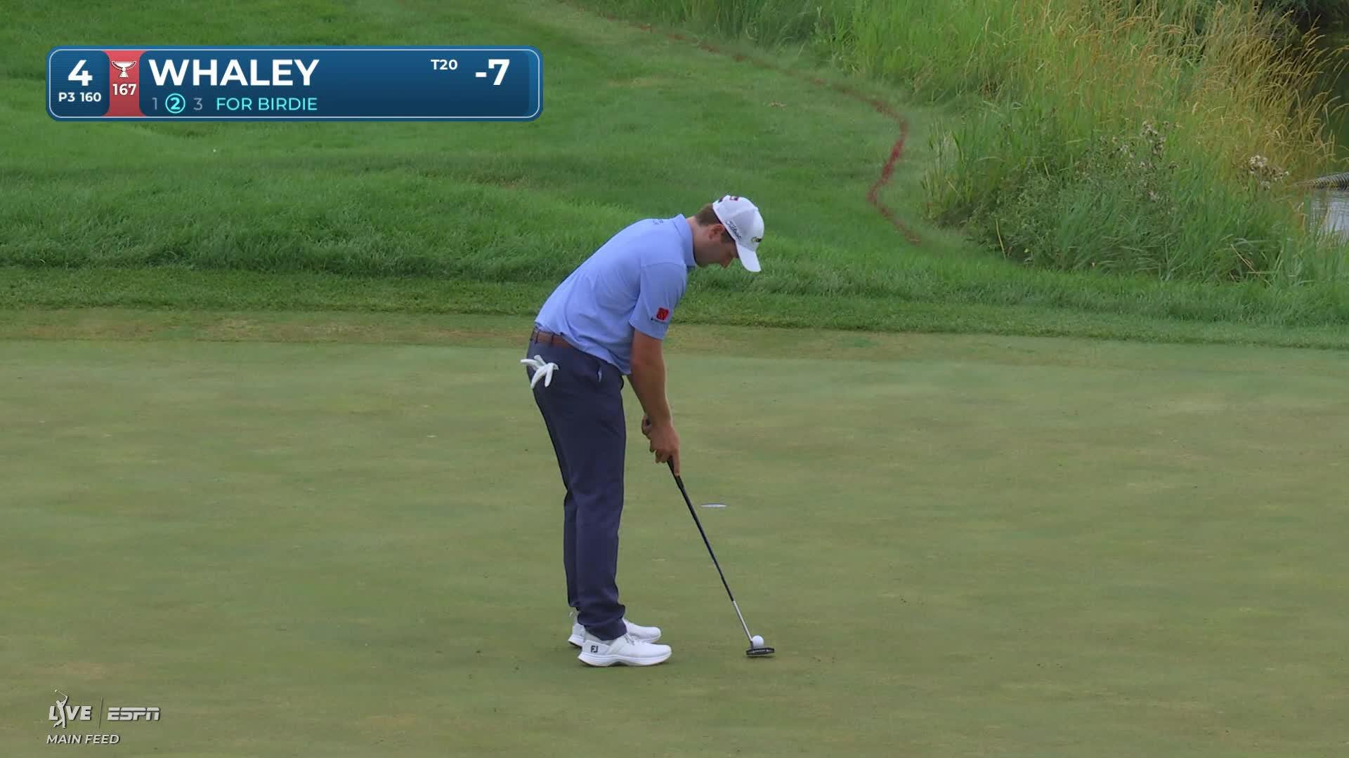 Vince Whaley hits tee shot to 12 feet, sets up birdie on No. 4 at 3M Open