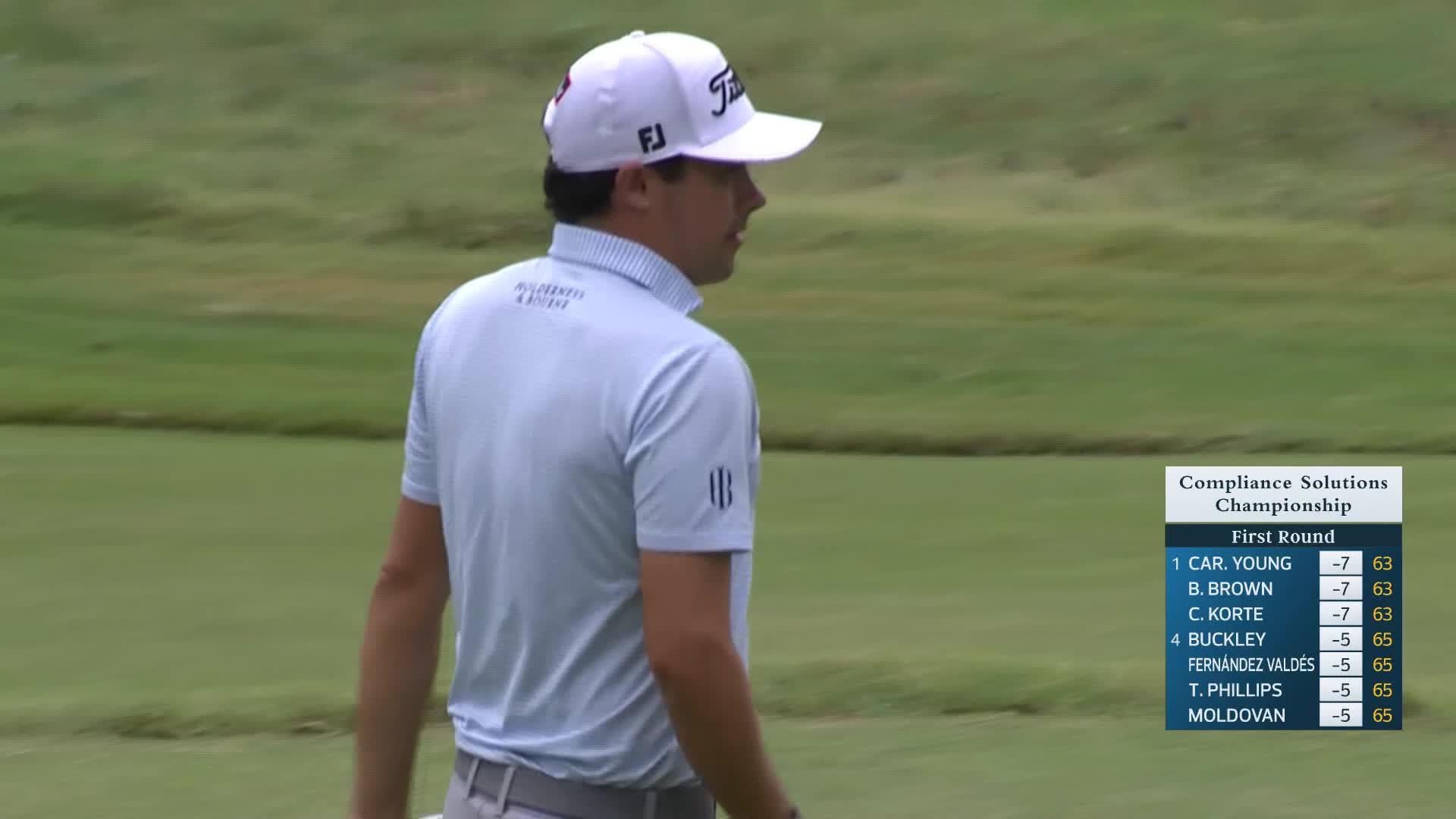 Chris Francoeur makes birdie on No. 16 at Compliance Solutions