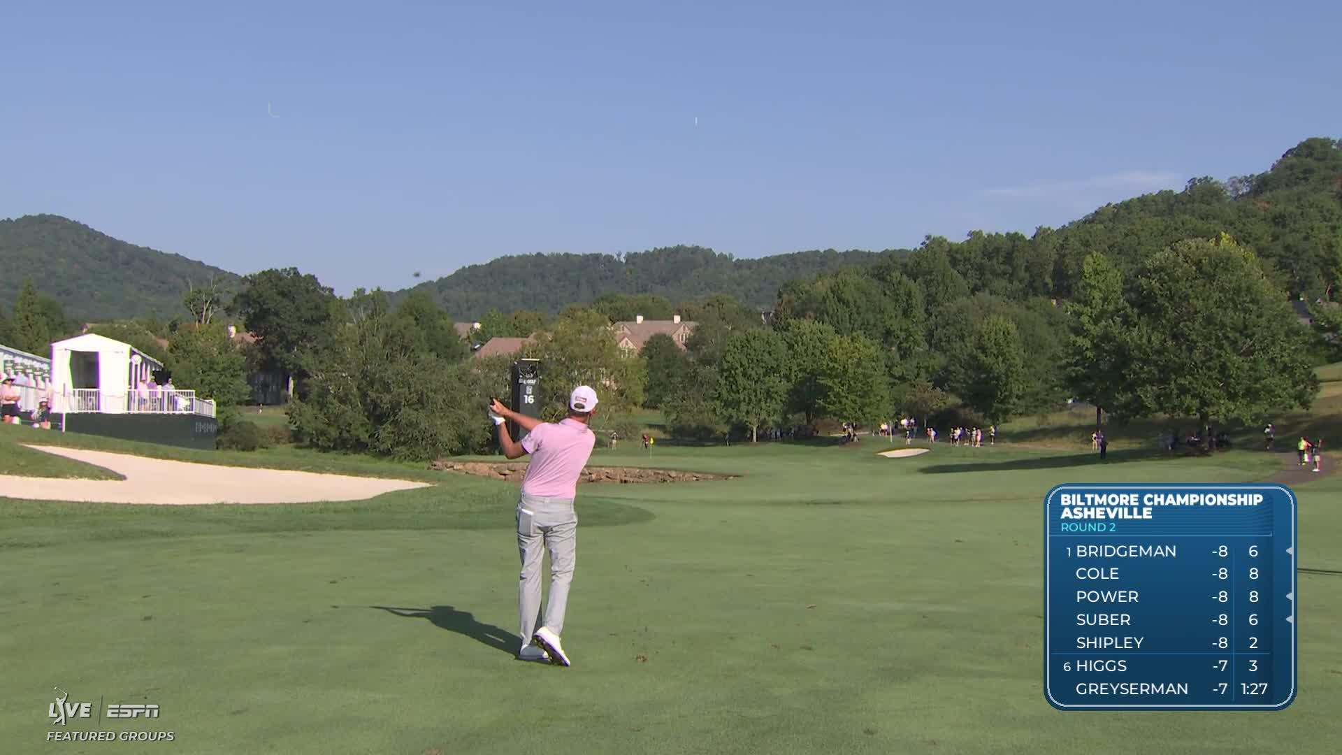 Webb Simpson gets up-and-down from 179 yards for birdie on No. 16 at Biltmore Championship