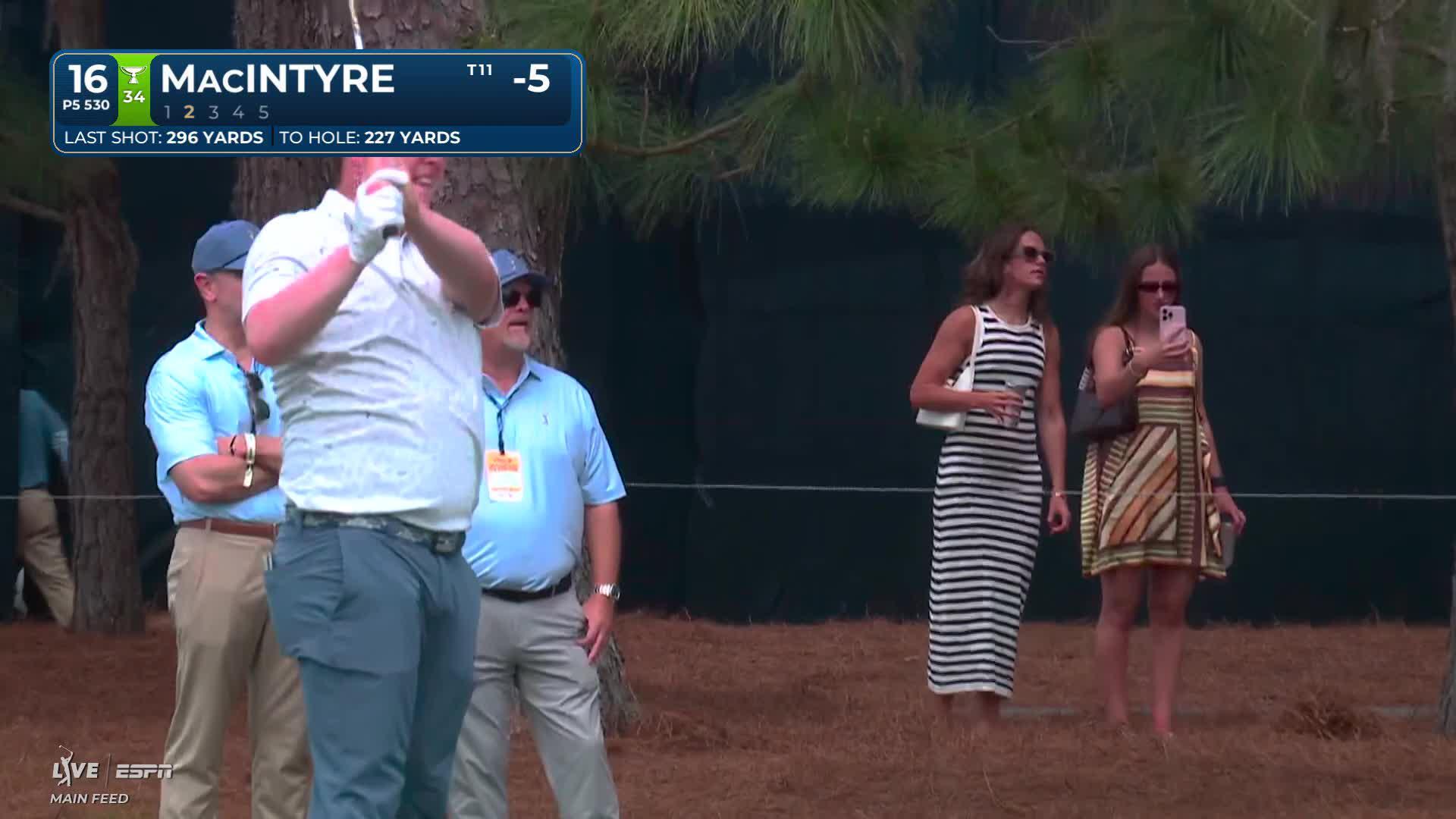 Robert MacIntyre hits 226-yard approach to 58 feet, birdies No. 16 at THE PLAYERS