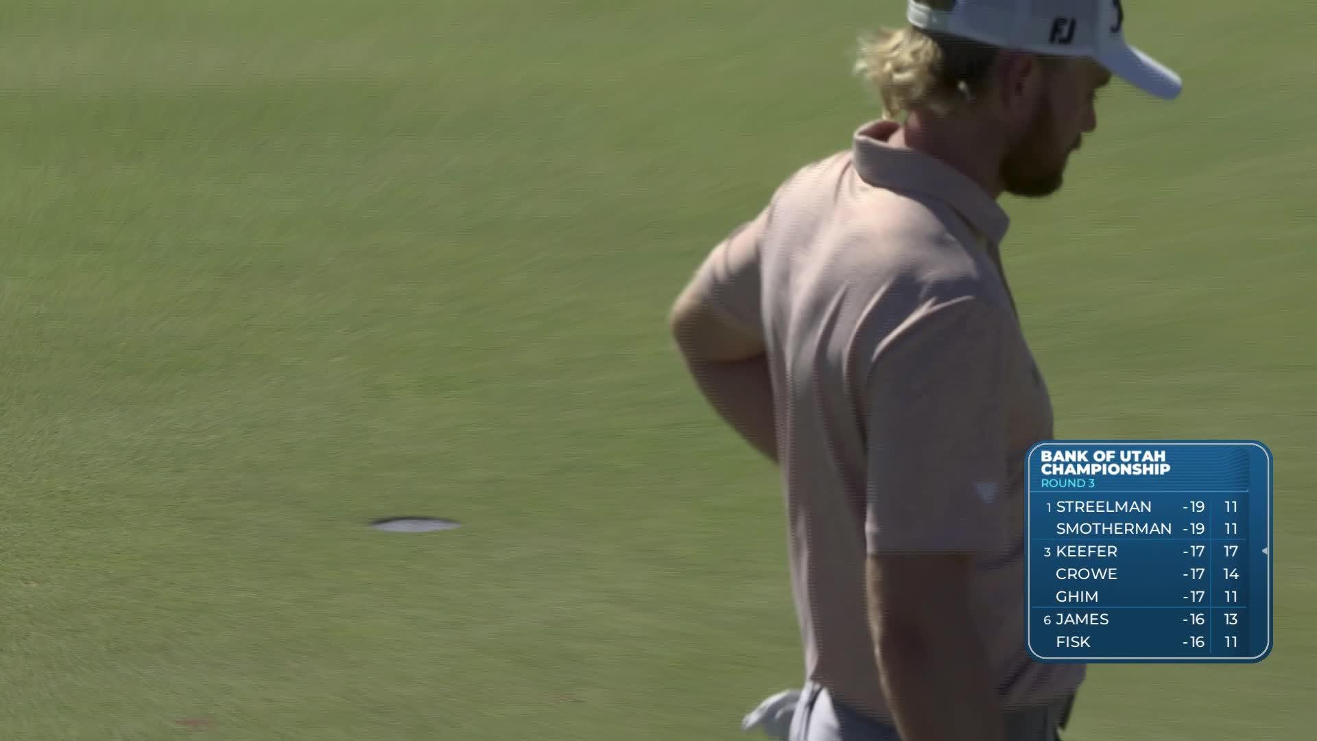 Christiaan Bezuidenhout sinks 26-foot birdie putt on No. 17 at Bank of Utah
