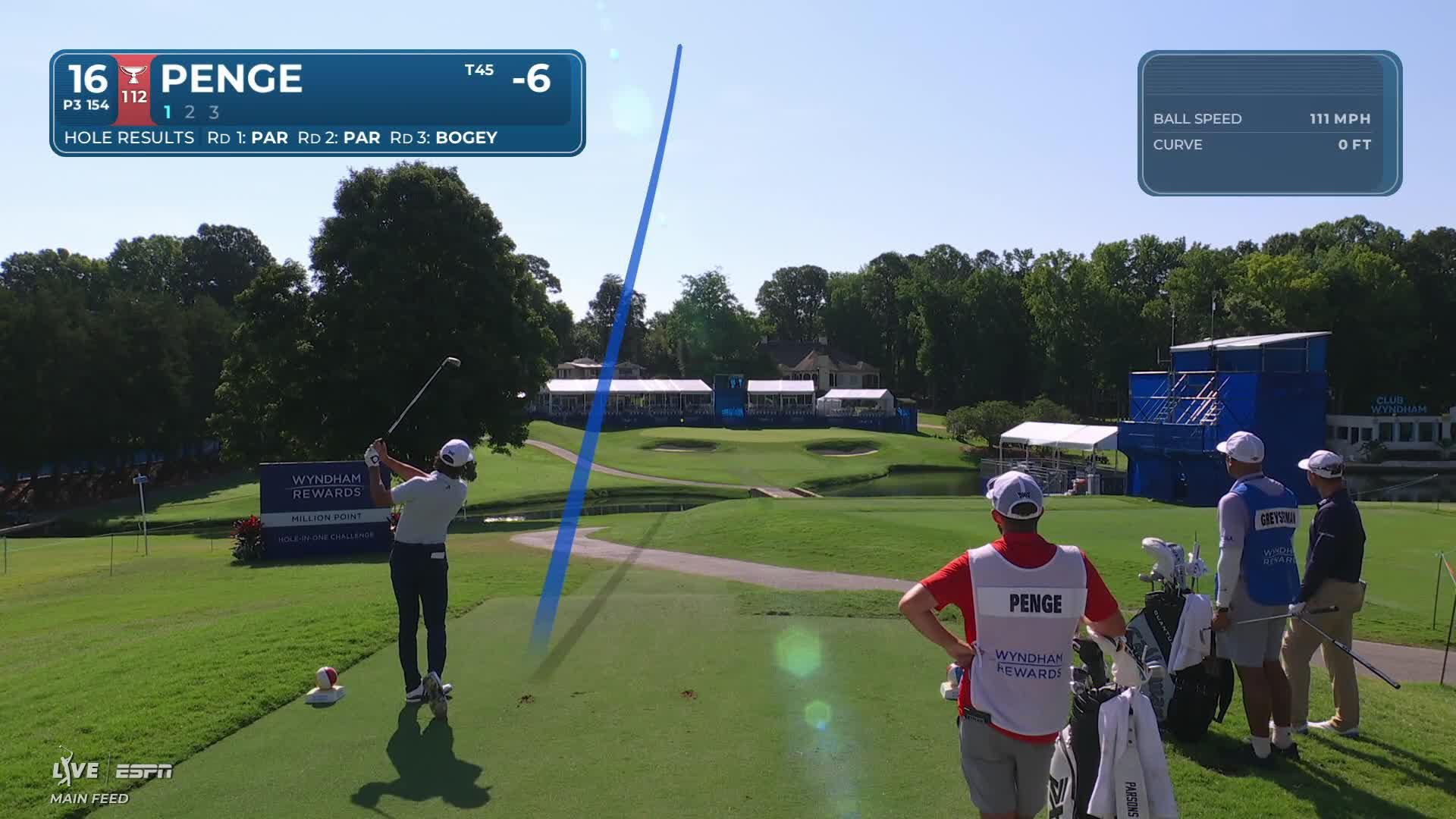 Marco Penge hits tee shot to 16 feet, sets up birdie on No. 16 at Wyndham