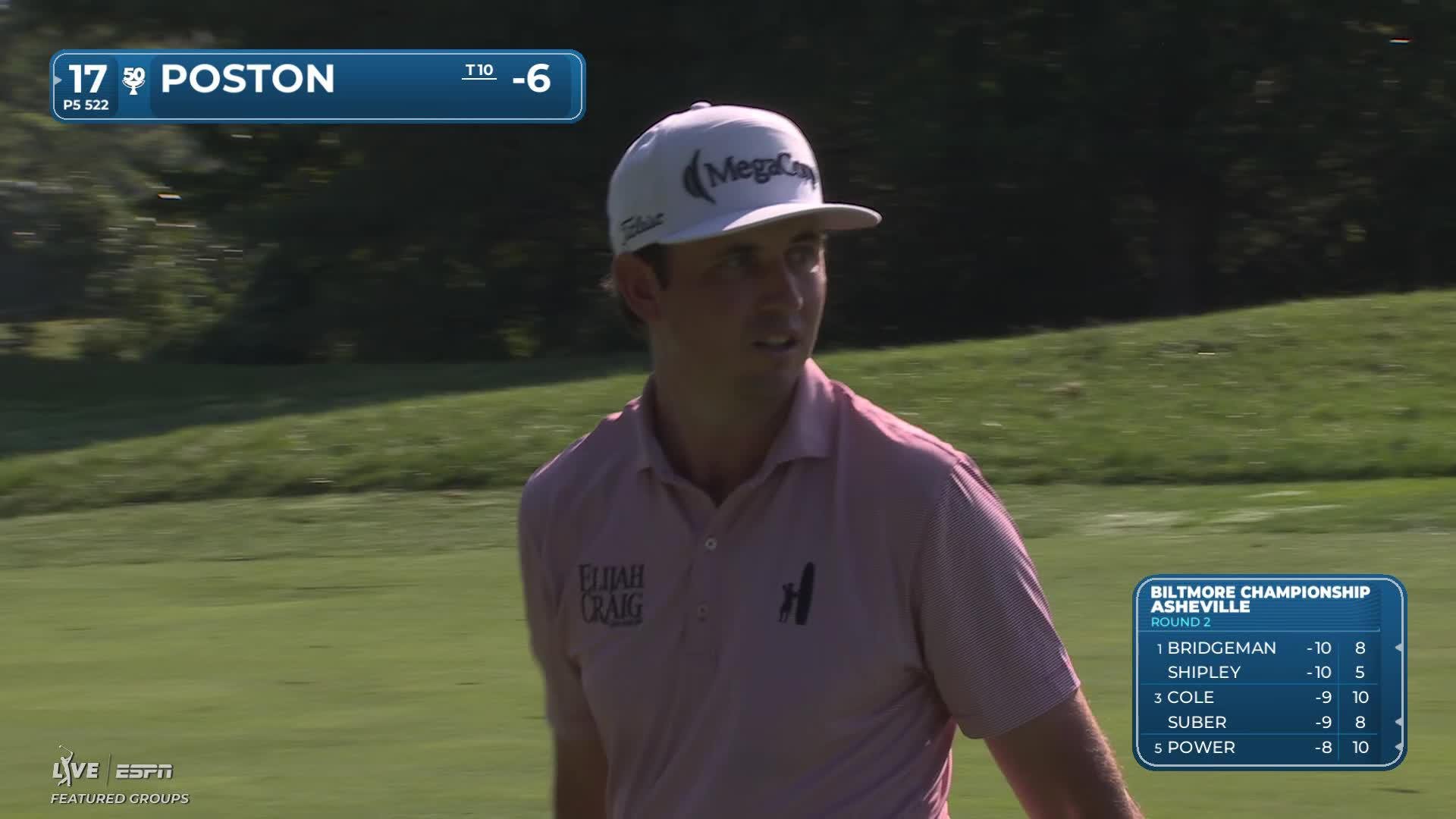 J.T. Poston's 191-yard approach sets up eagle on No. 17 at Biltmore Championship