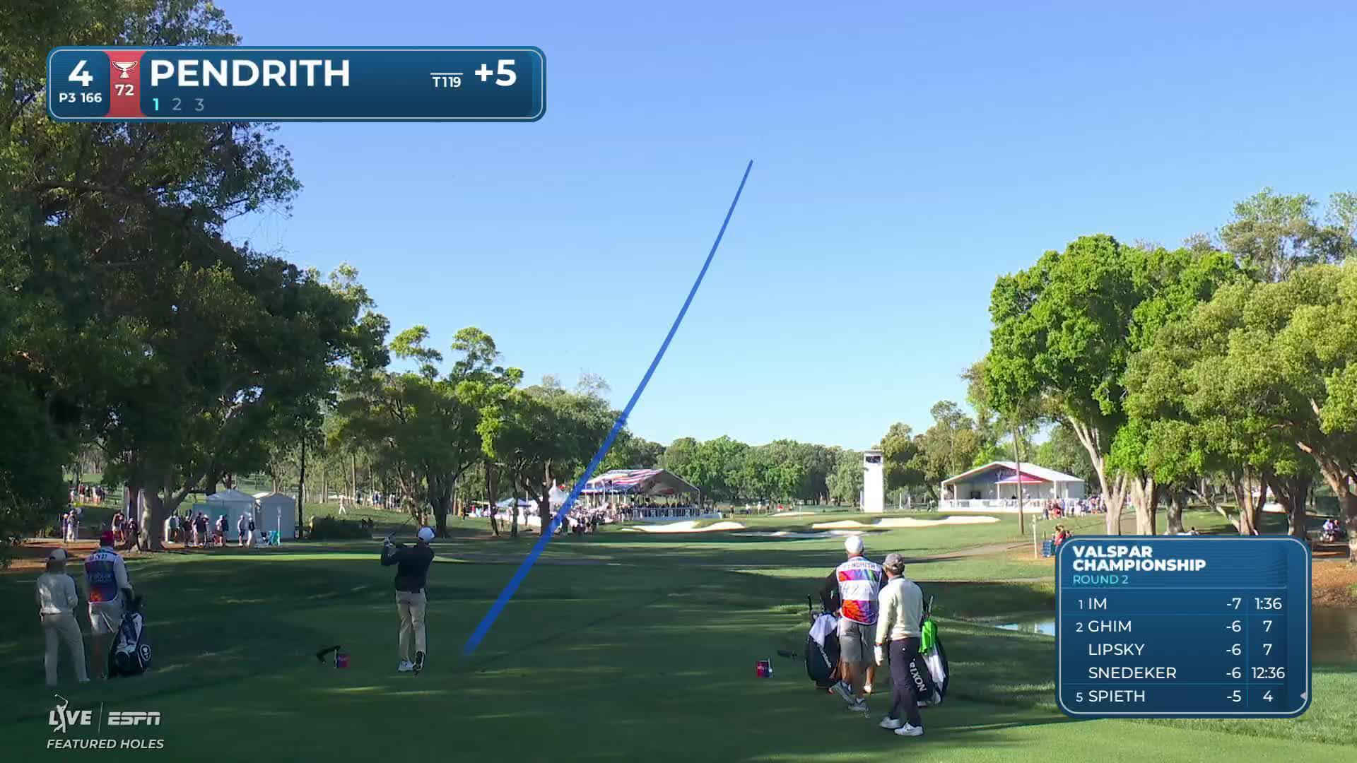 Taylor Pendrith hits 166-yard tee shot to 9 feet, sets up birdie on No. 4 at Valspar