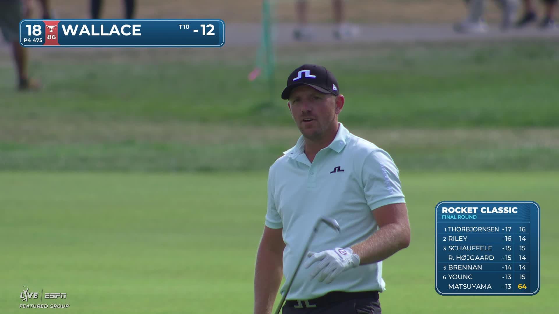Matt Wallace sinks 51-foot birdie putt on No. 18 at Rocket Classic