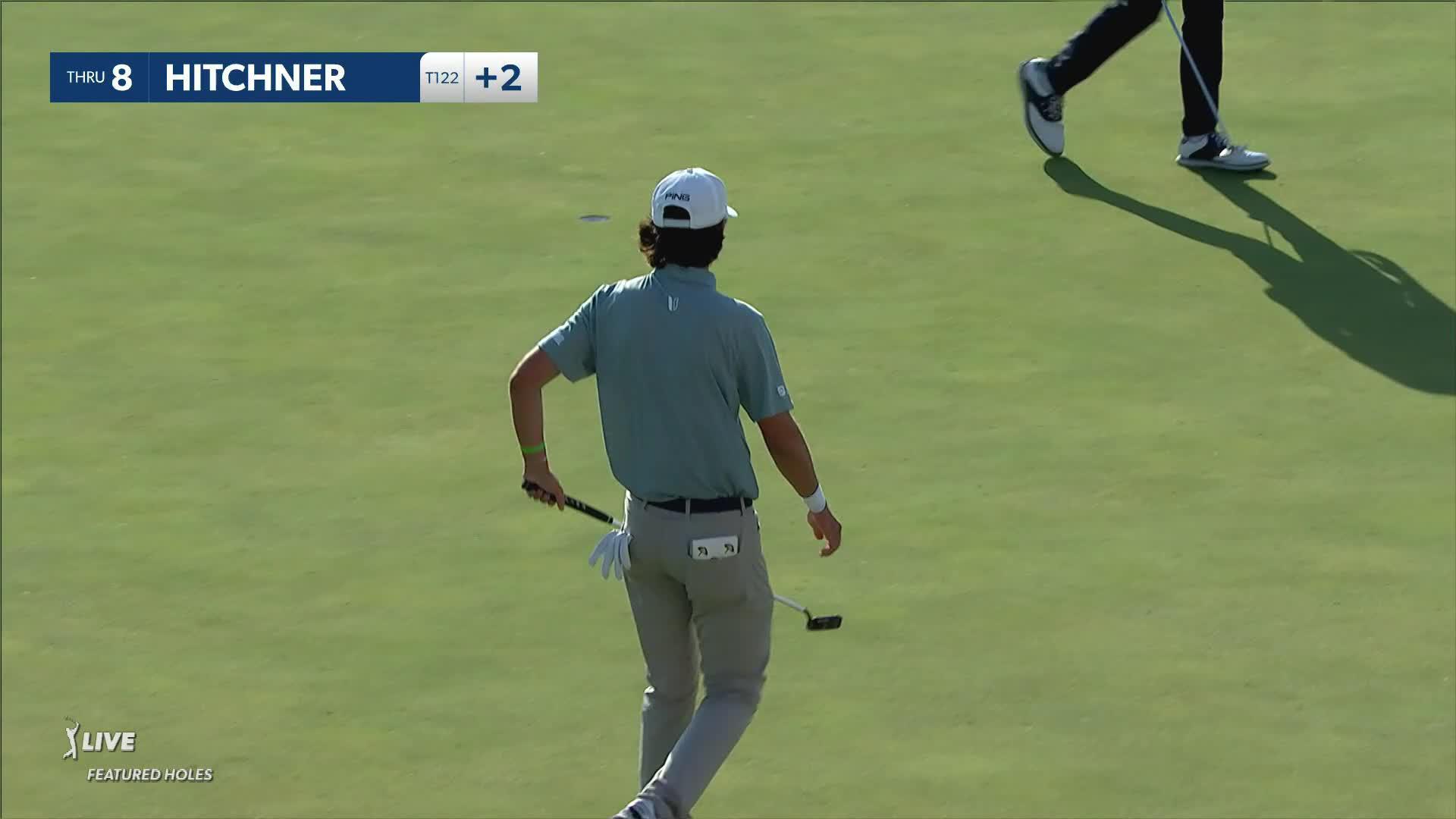 Derek Hitchner sinks a 42-foot birdie putt at 3M Open