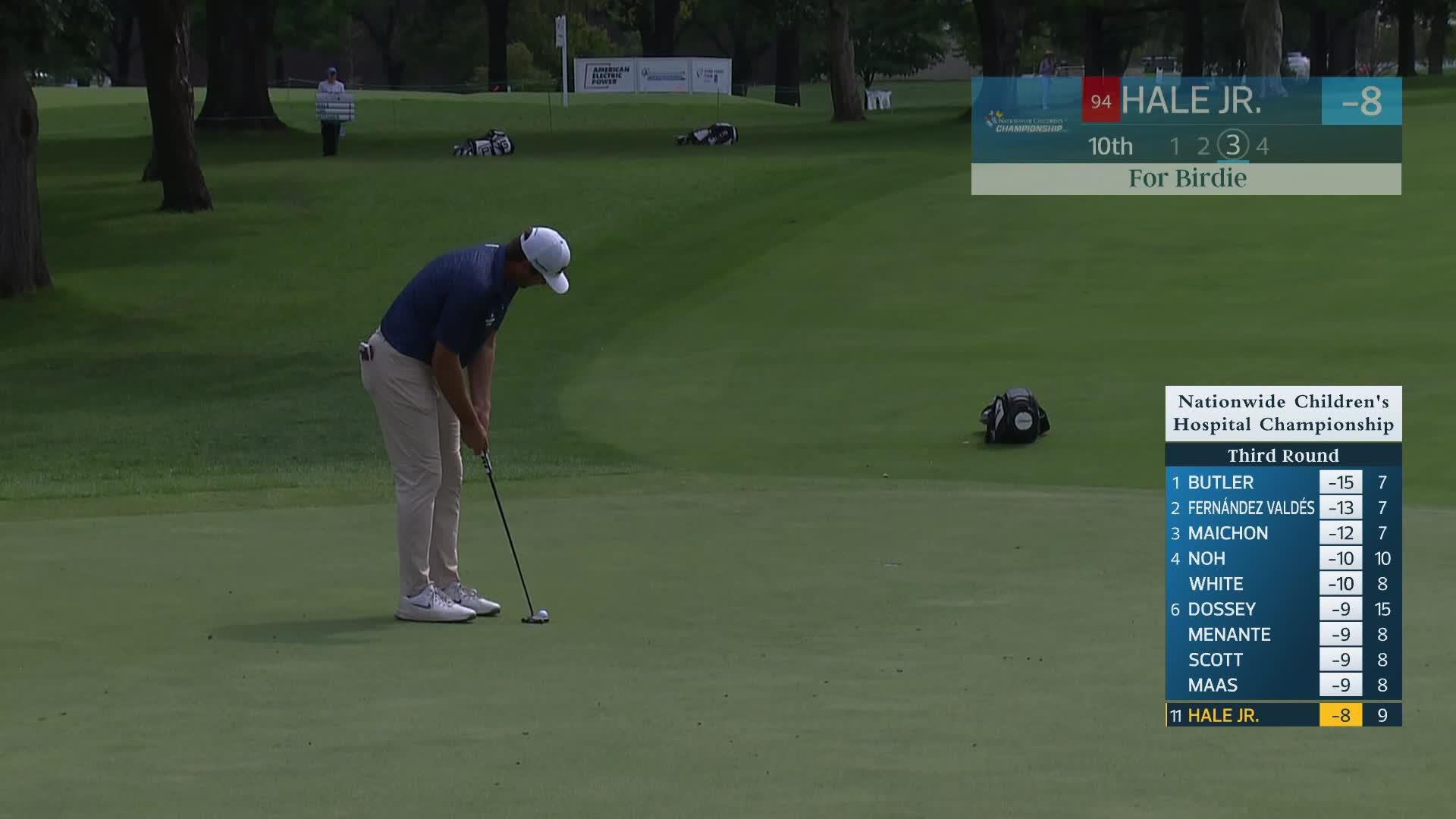 Blaine Hale, Jr. makes birdie on No. 10 at Nationwide Children's