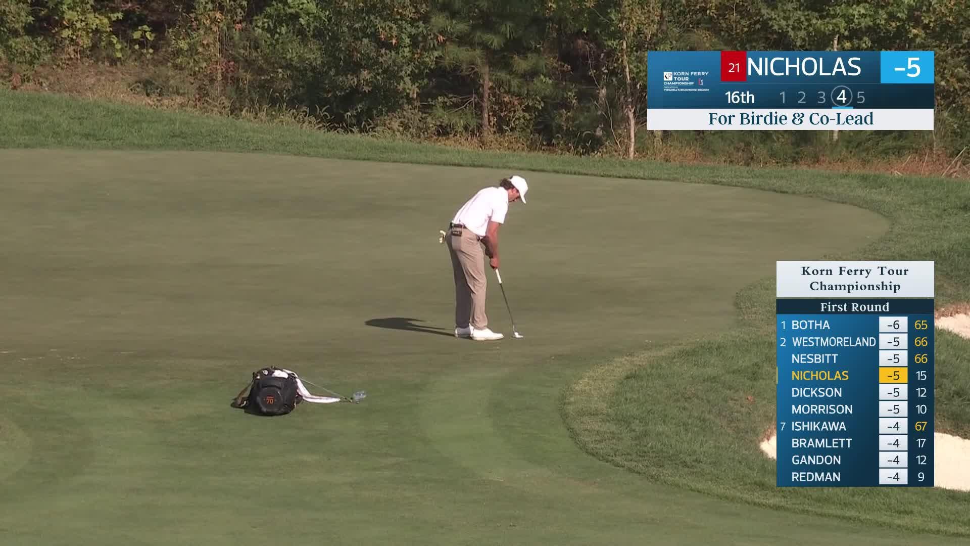 James Nicholas makes birdie on No. 16 at Korn Ferry Tour Champ