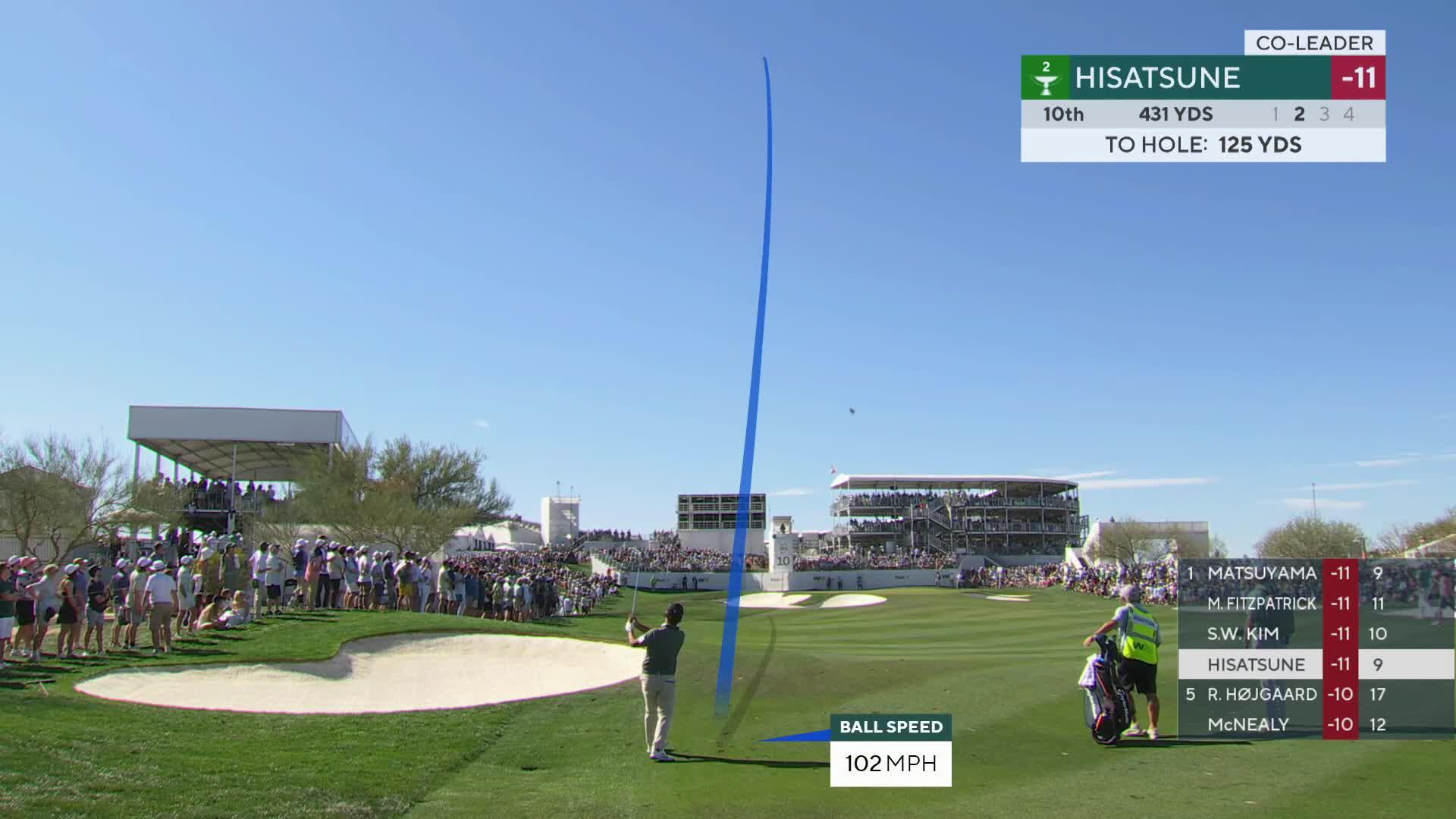 Ryo Hisatsune hits 123-yard approach to 10 feet, sets up birdie on No. 10 at WM Phoenix Open