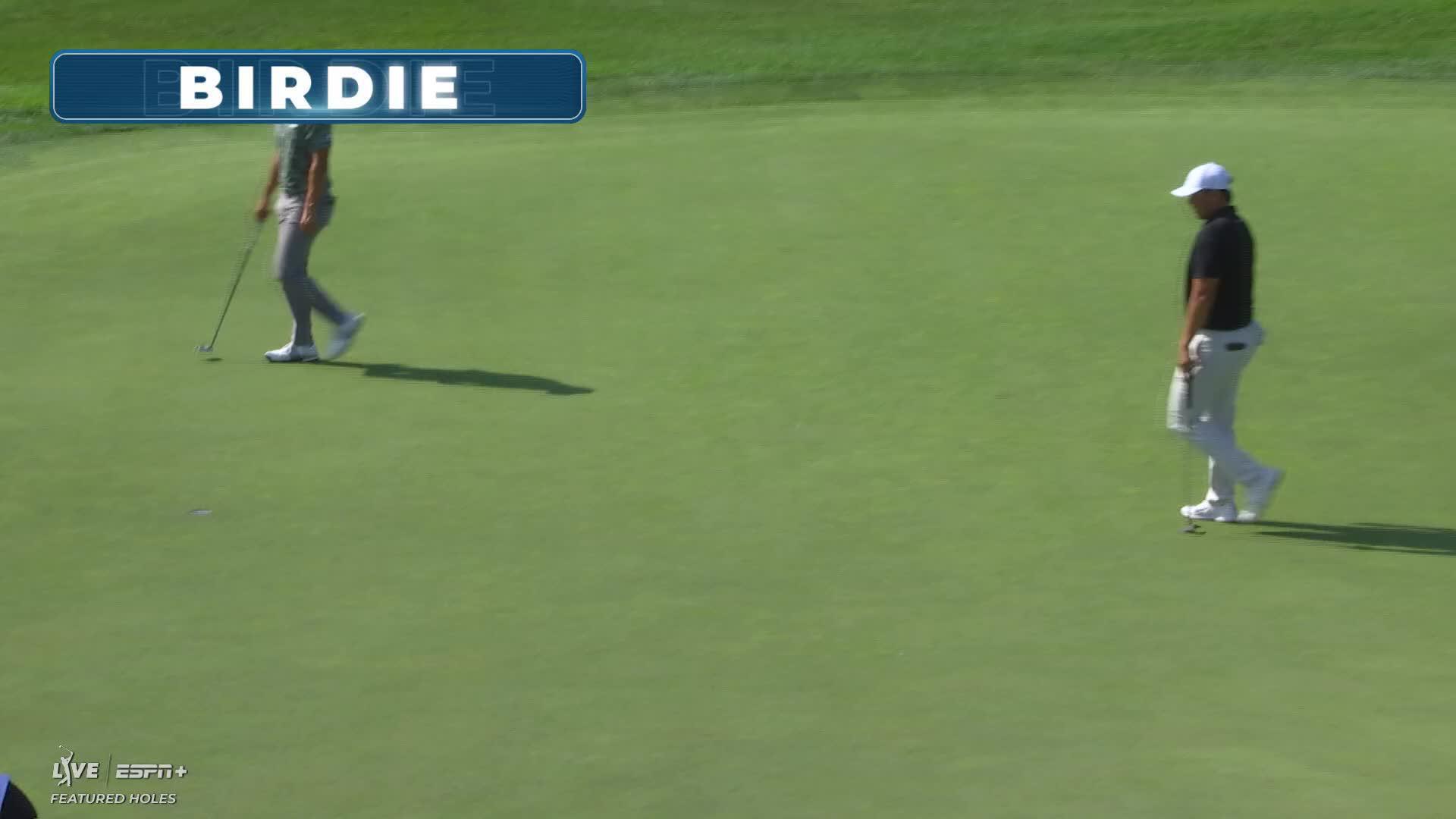 Norman Xiong sinks a 29-foot birdie putt on No. 5 at Rocket Classic