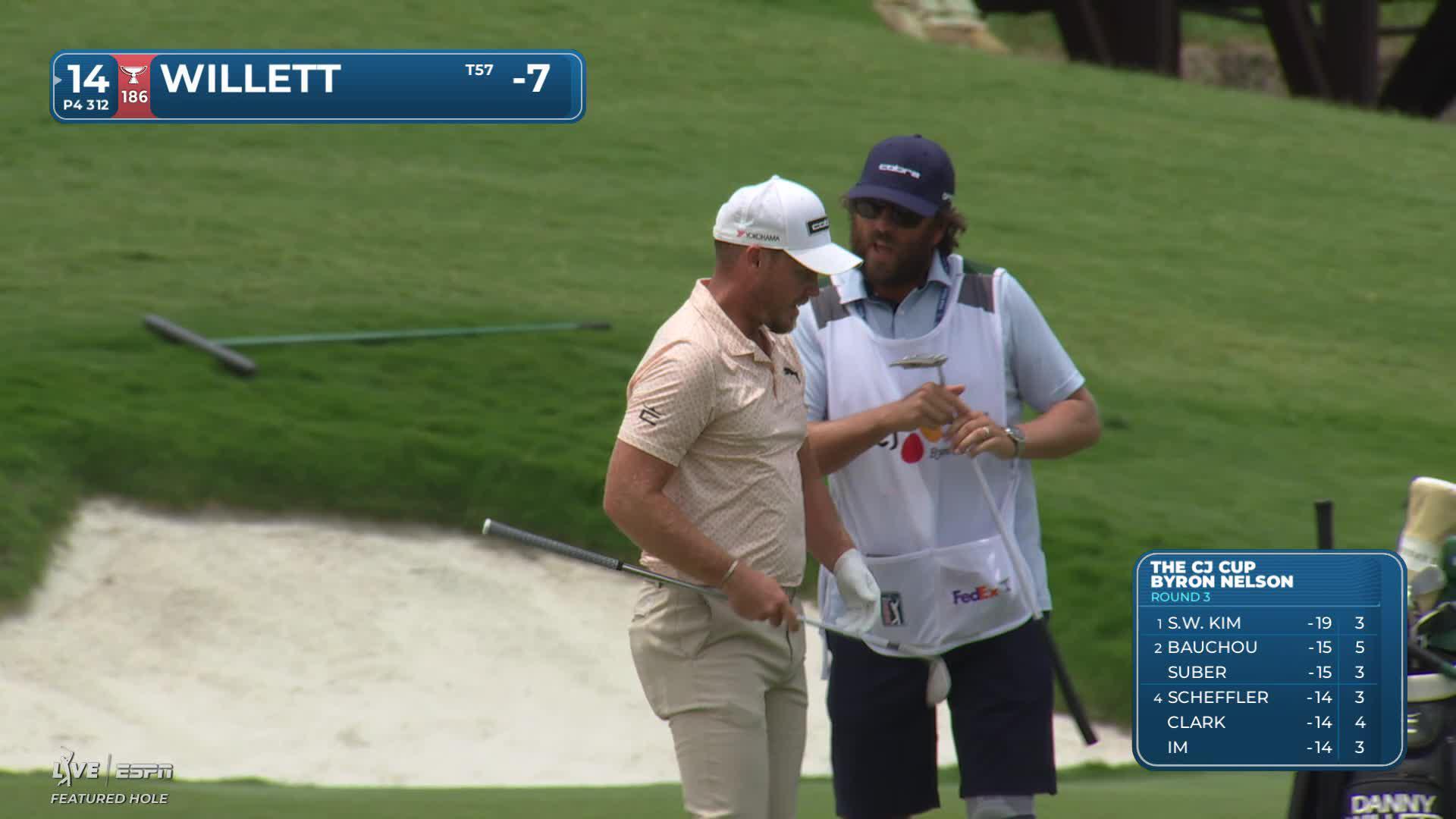 Danny Willett drains 6-foot birdie putt on No. 14 at THE CJ CUP