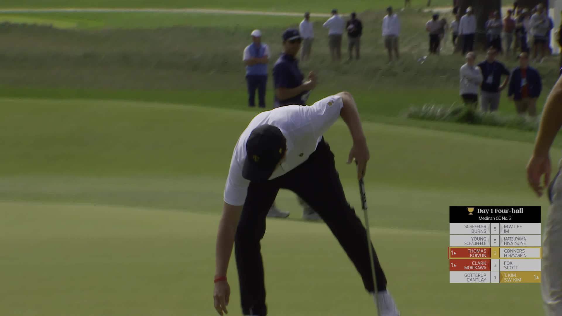 Nico Echavarria makes birdie on No. 4 at the 2026 Presidents Cup
