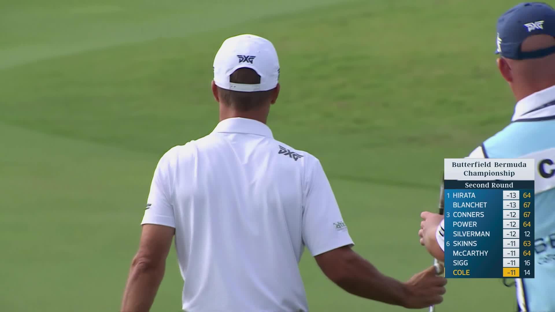 Eric Cole's 103-yard approach sets up birdie on No. 15 at Butterfield Bermuda
