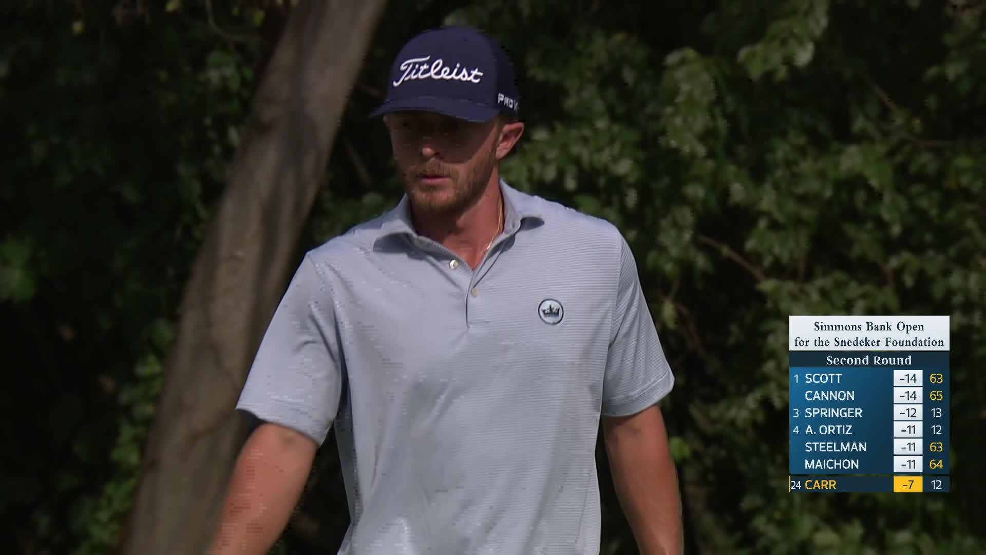 Ben Carr makes birdie on No. 13 at Simmons Bank Open