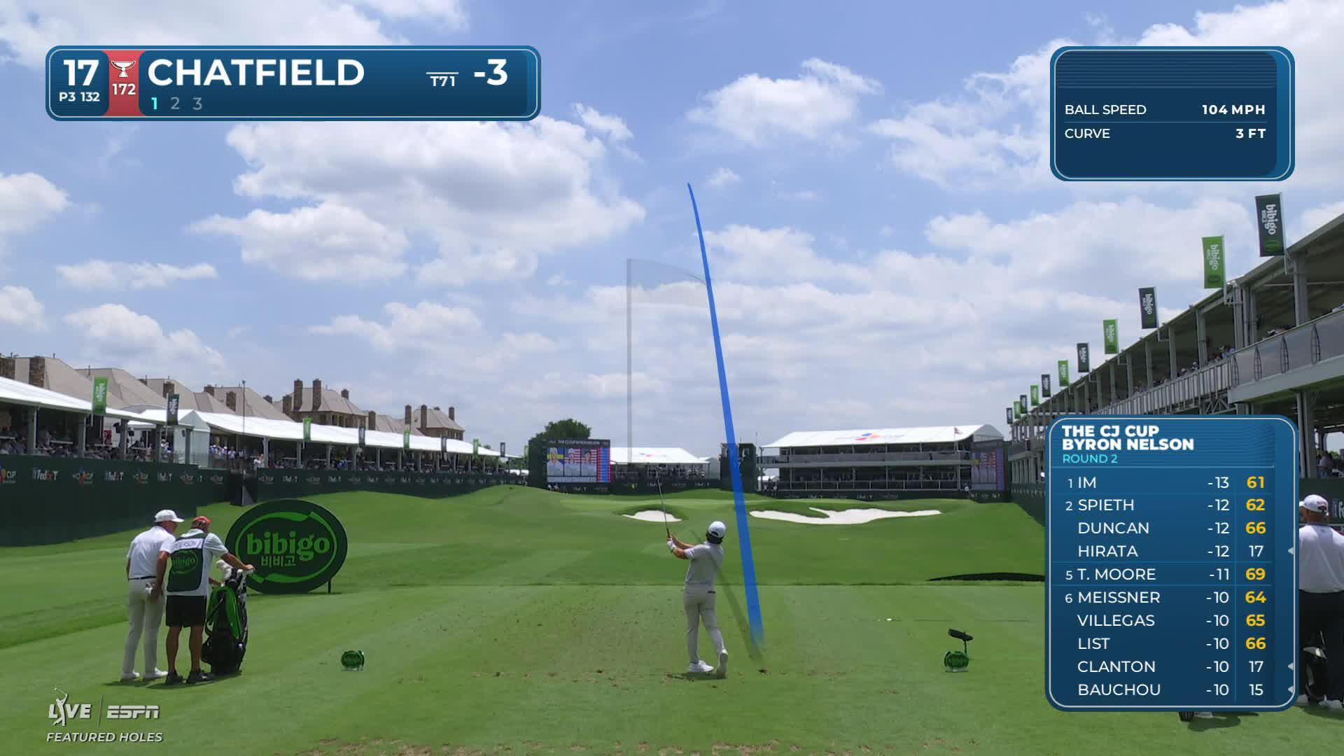 Davis Chatfield hits tee shot to 8 feet, sets up birdie on No. 17 at THE CJ CUP