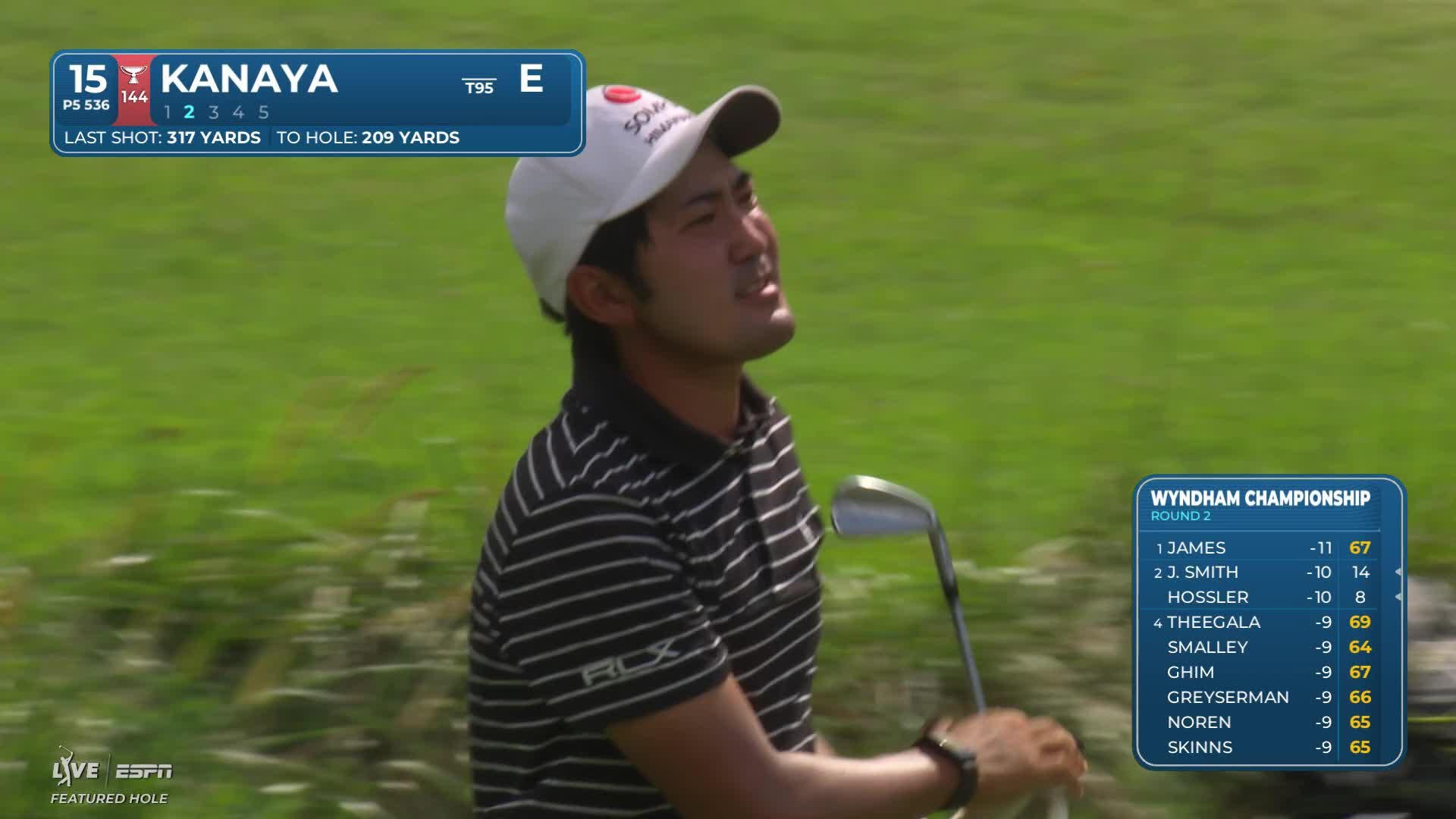 Takumi Kanaya reaches par-5 No. 15 in two, makes birdie at Wyndham