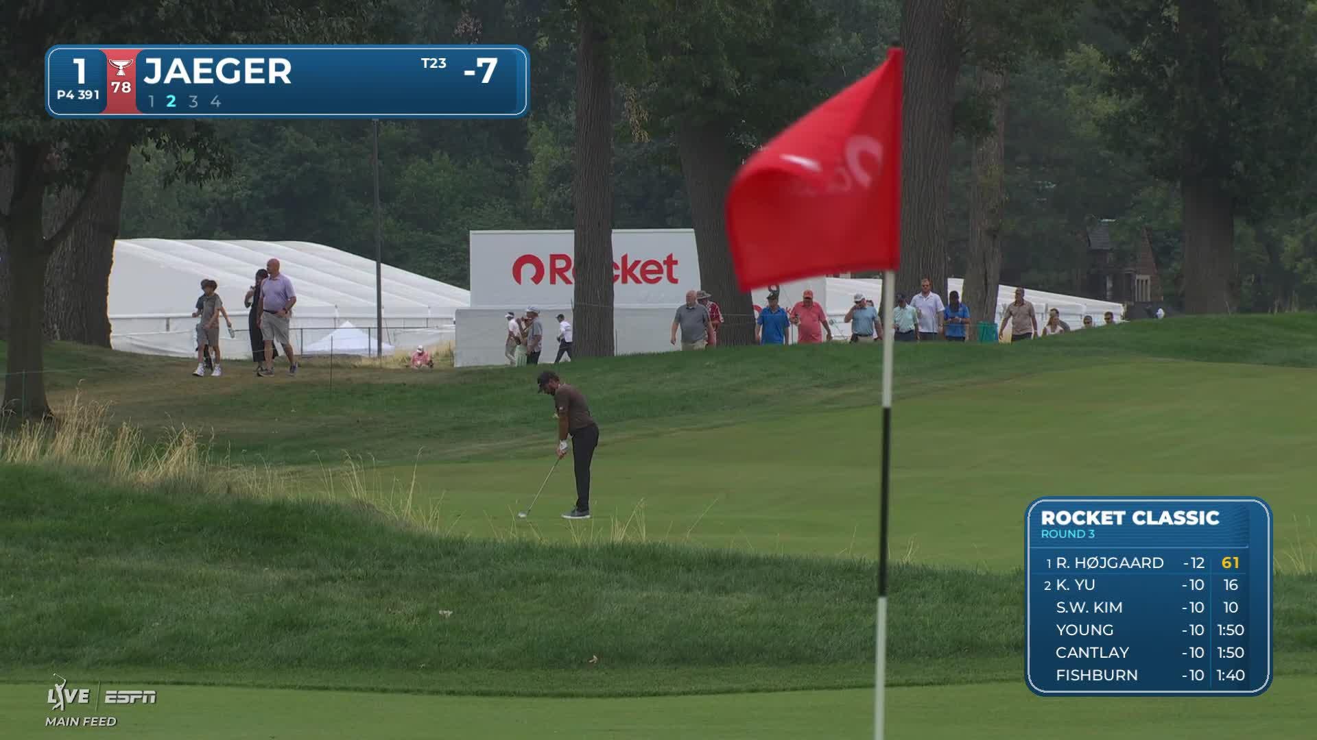 Stephan Jaeger's 137-yard approach sets up birdie on No. 1 at Rocket Classic