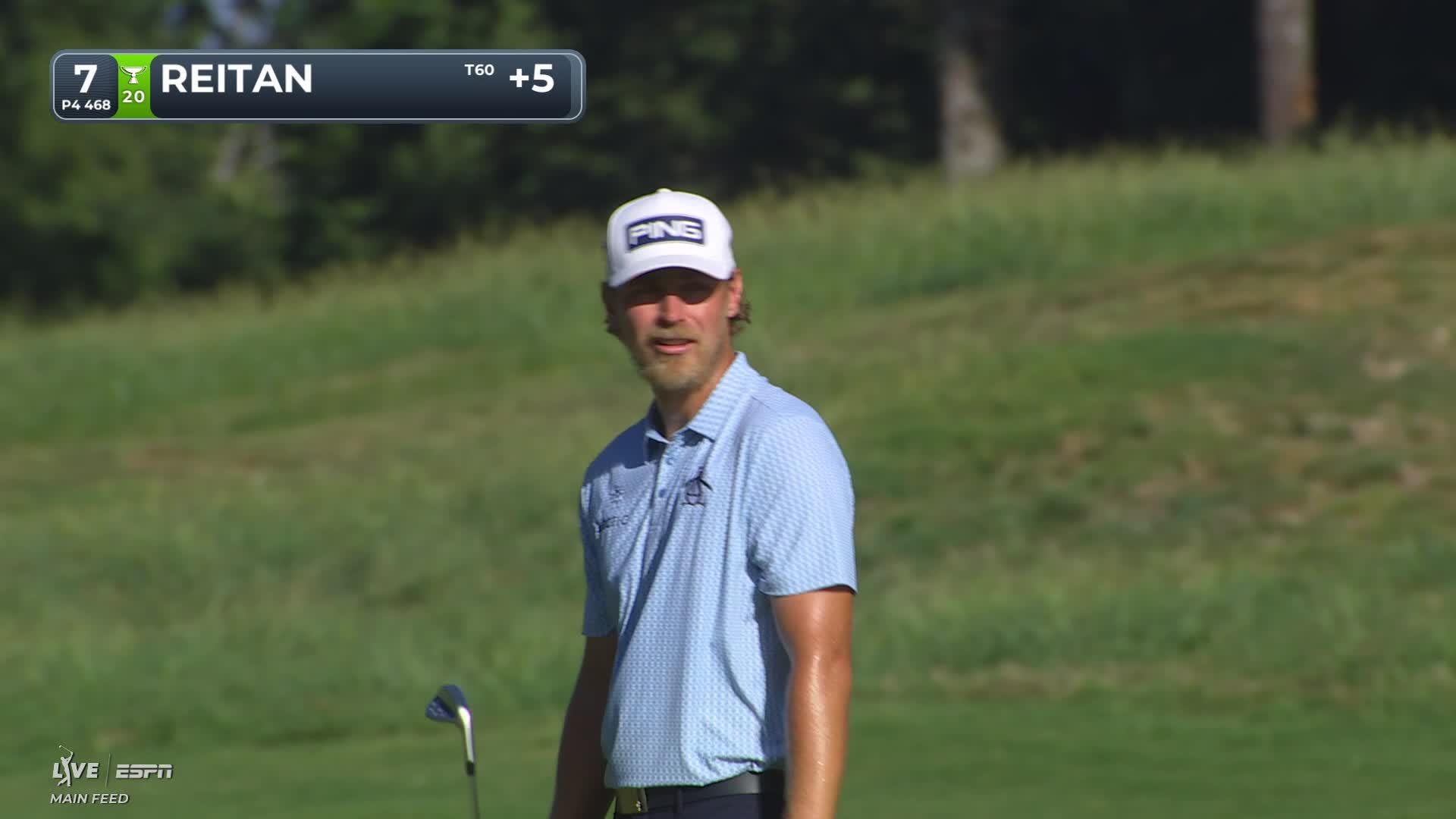 Kristoffer Reitan sinks 24-foot birdie putt on No. 7 at FedEx St. Jude