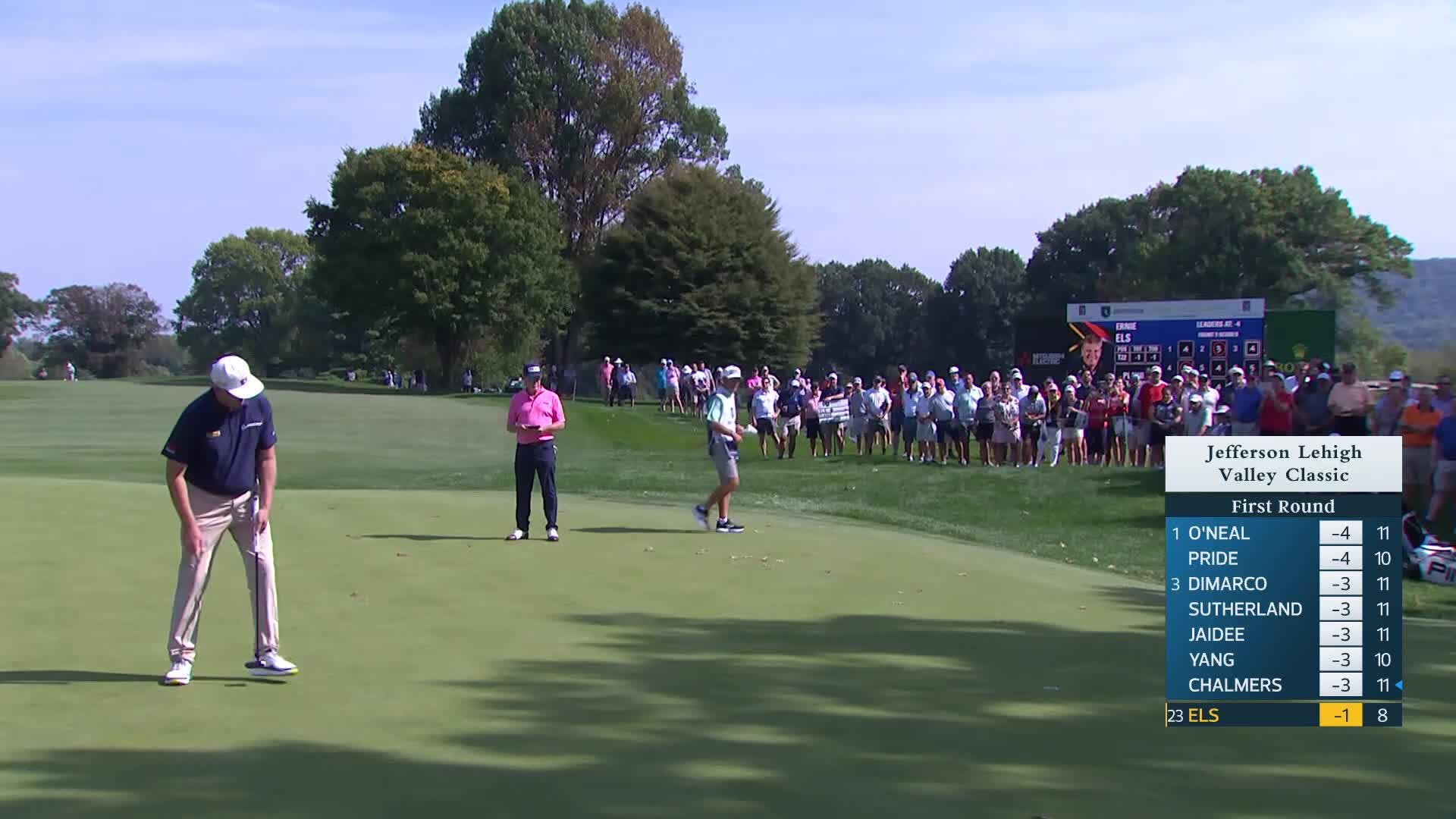 Ernie Els makes birdie on No. 9 at Jefferson Lehigh Valley Classic