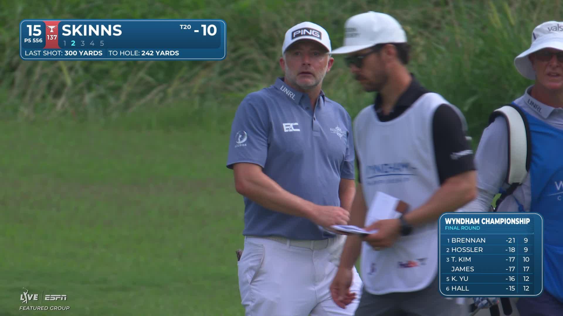 David Skinns reaches par-5 No. 15 in two, makes birdie at Wyndham