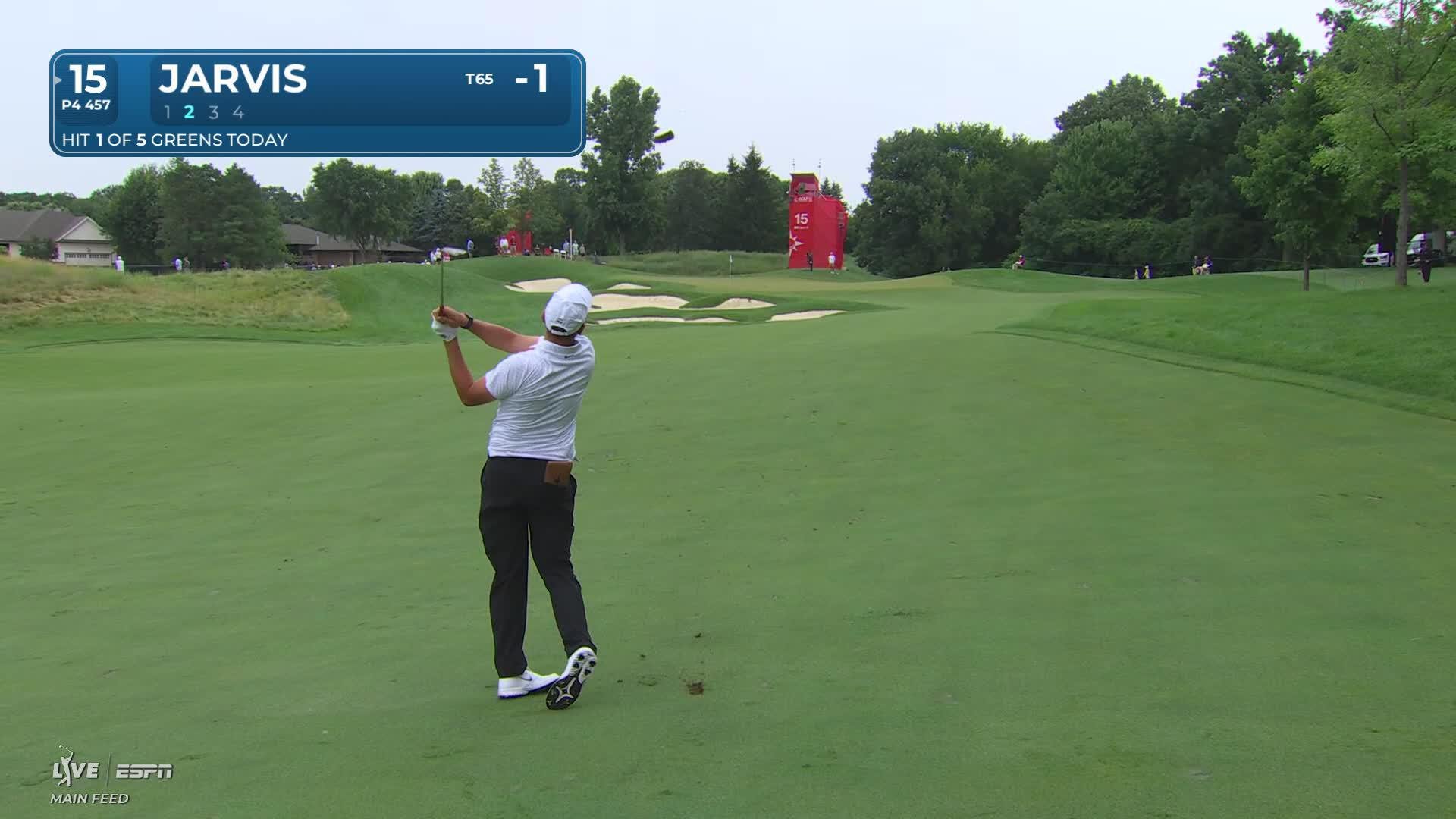 Casey Jarvis gets up-and-down from 145 yards for birdie on No. 15 at 3M Open