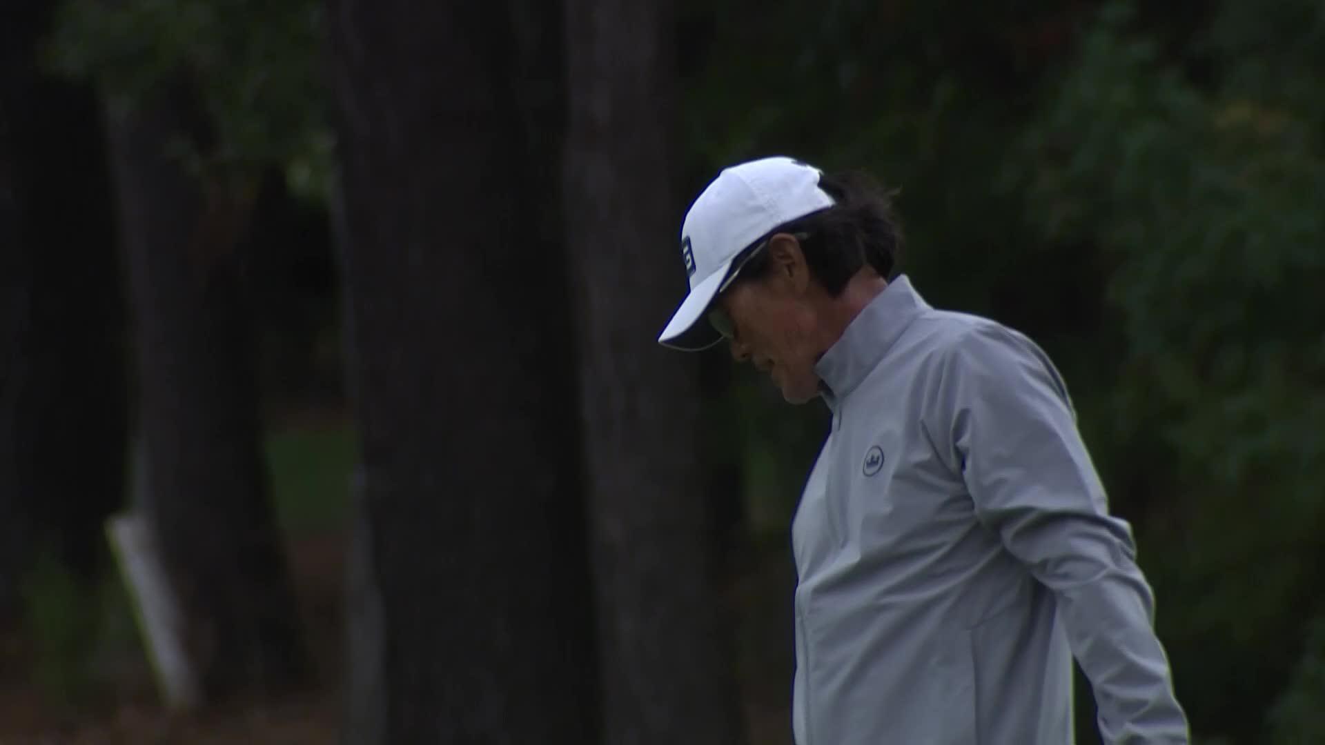 Ken Tanigawa makes birdie putt on No. 15 at SAS Championship
