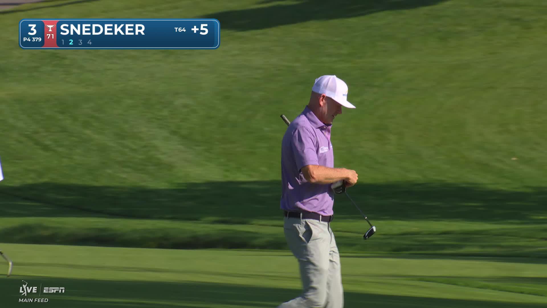 Brandt Snedeker's 117-yard approach sets up birdie on No. 3 at the Memorial