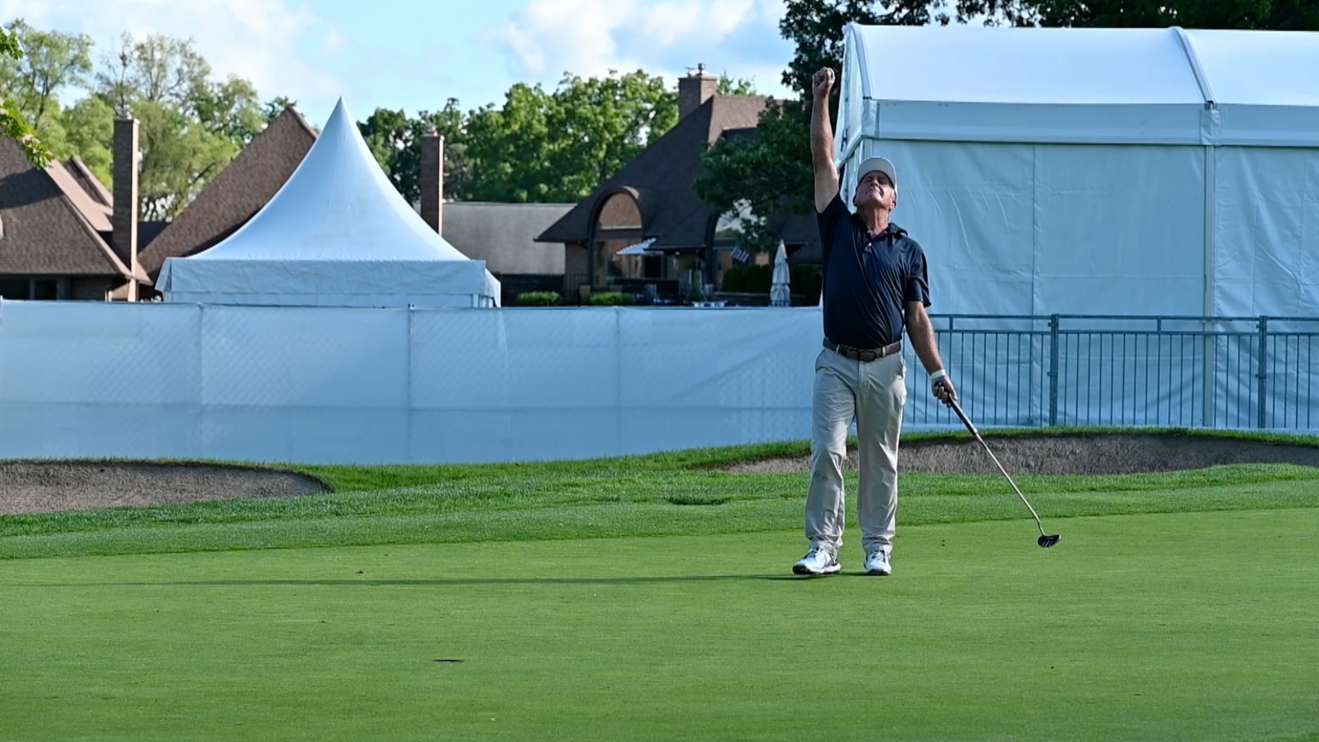 Fred Funk makes birdie on No. 9 to better his age
