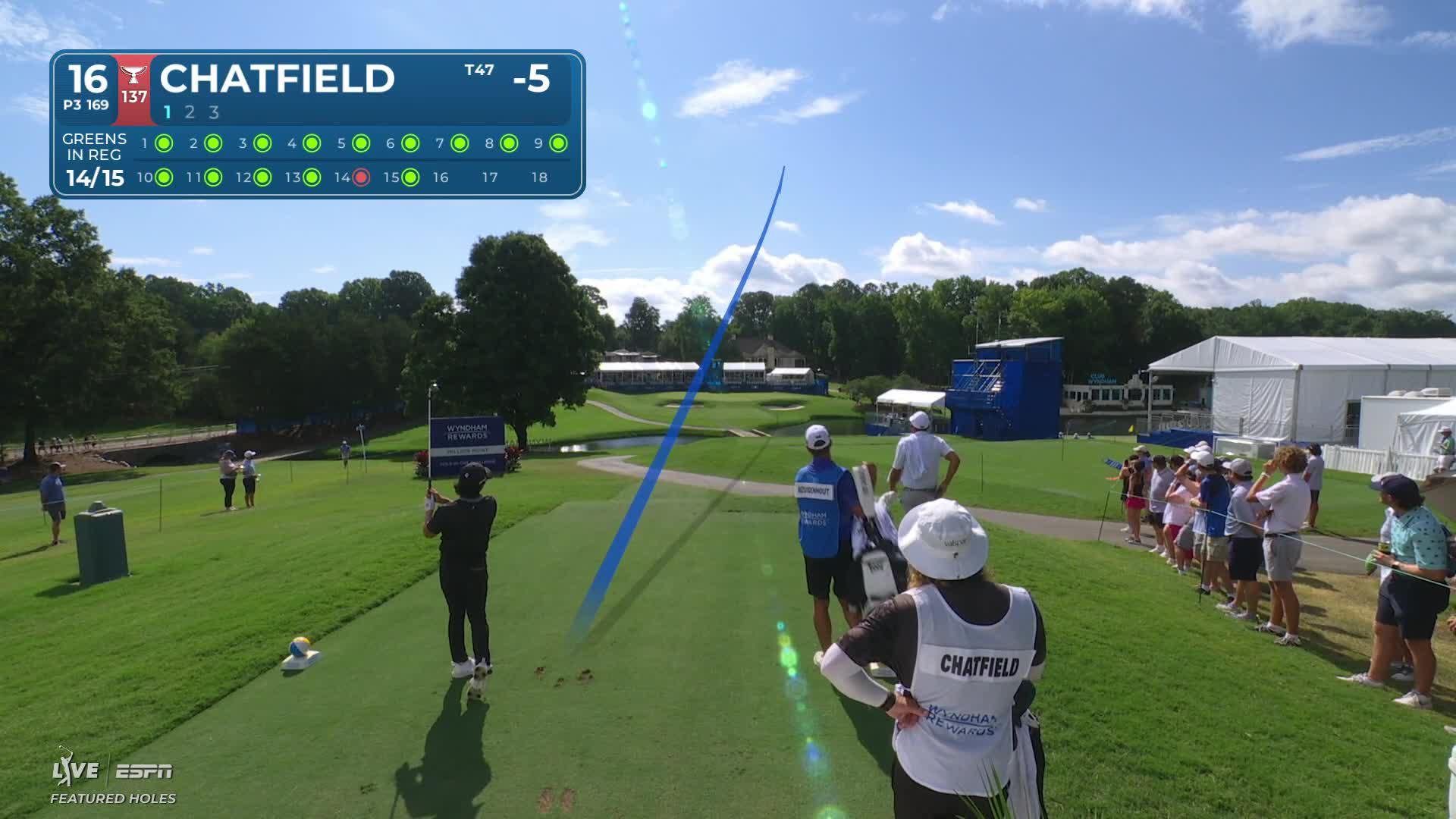 Davis Chatfield hits tee shot to 11 feet, sets up birdie on No. 16 at Wyndham