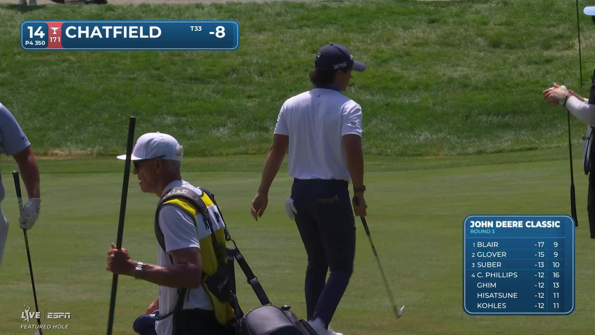 Davis Chatfield makes birdie on No. 14 at John Deere