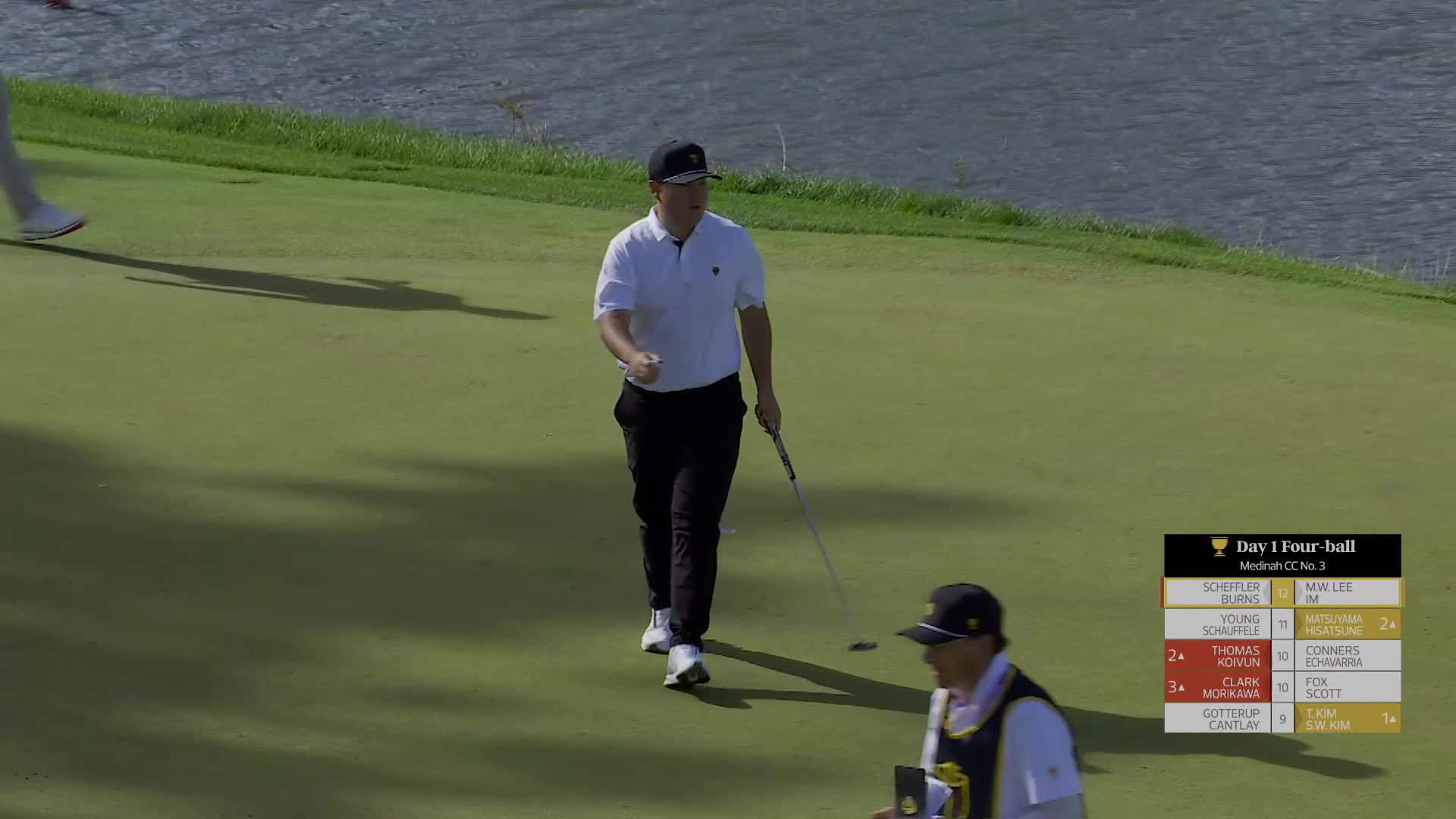 Sungjae Im makes birdie on No. 13 at the 2026 Presidents Cup