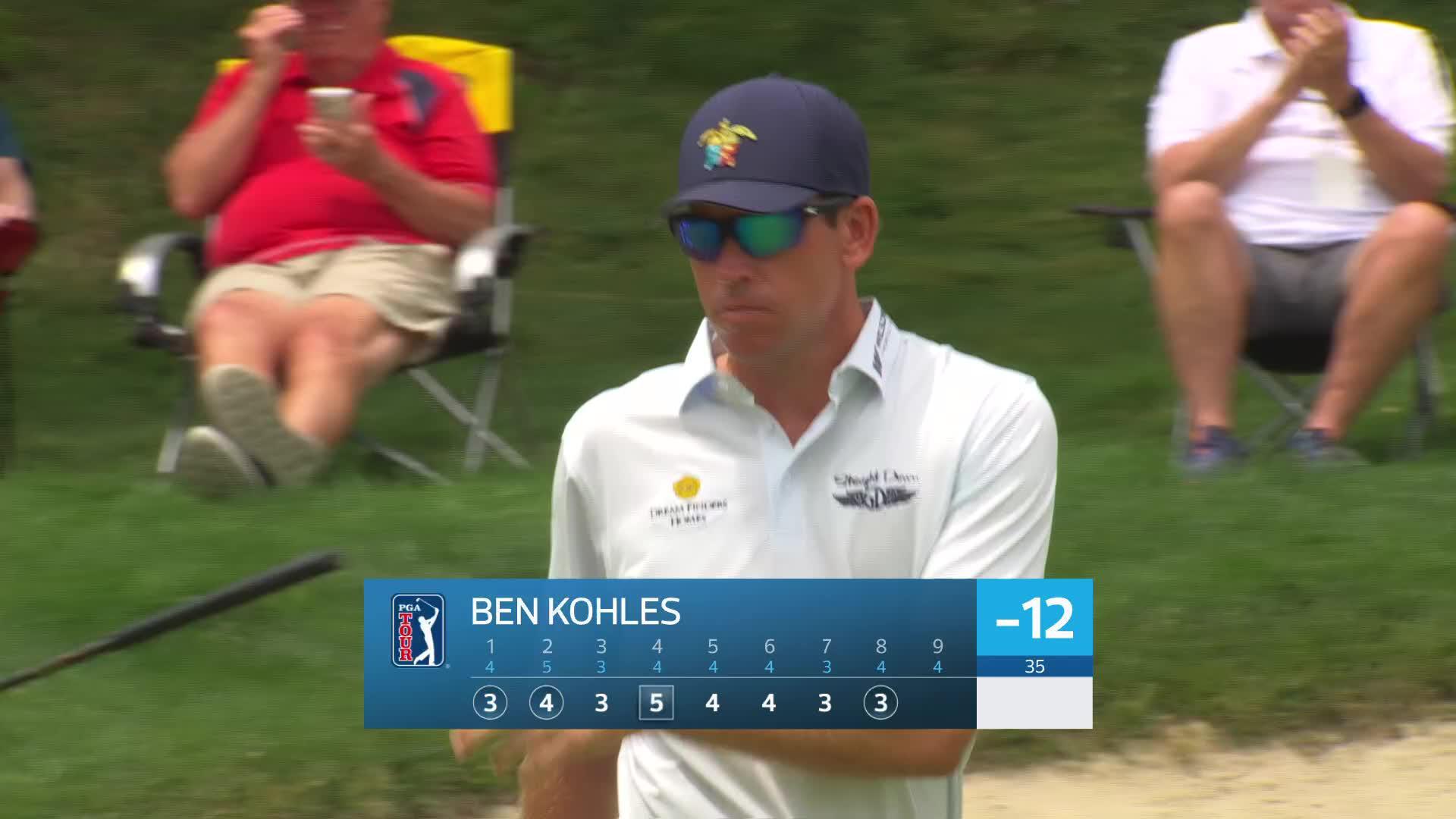 Ben Kohles drains 11-foot putt for birdie on No. 8 at John Deere