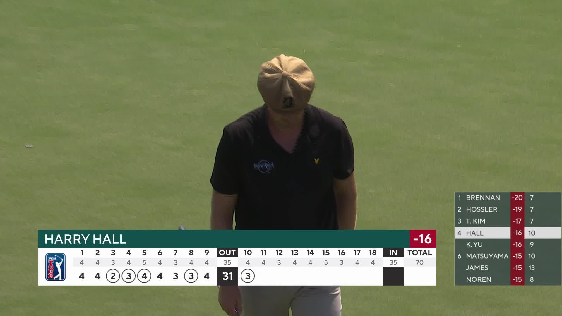 Harry Hall sinks 13-foot birdie putt on No. 10 at Wyndham
