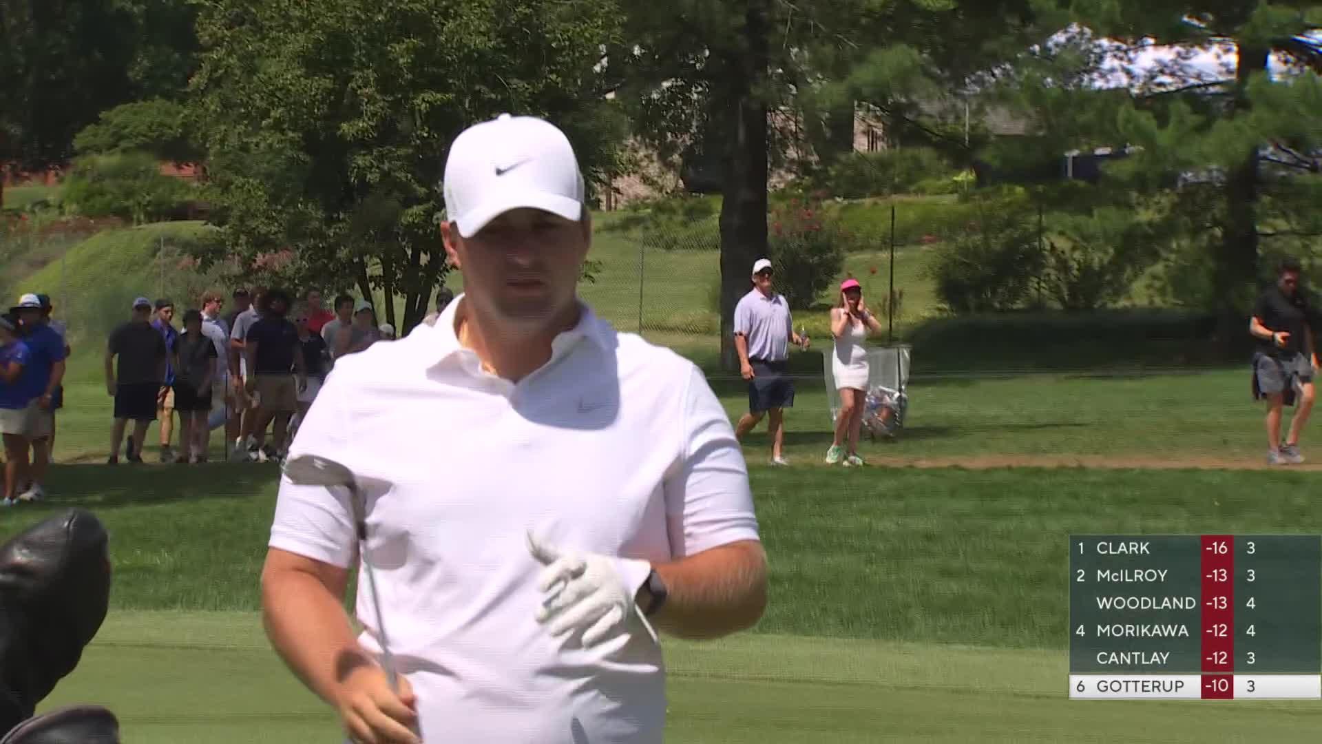 Chris Gotterup gets up-and-down from 154 yards for birdie on No. 4 at BMW Championship
