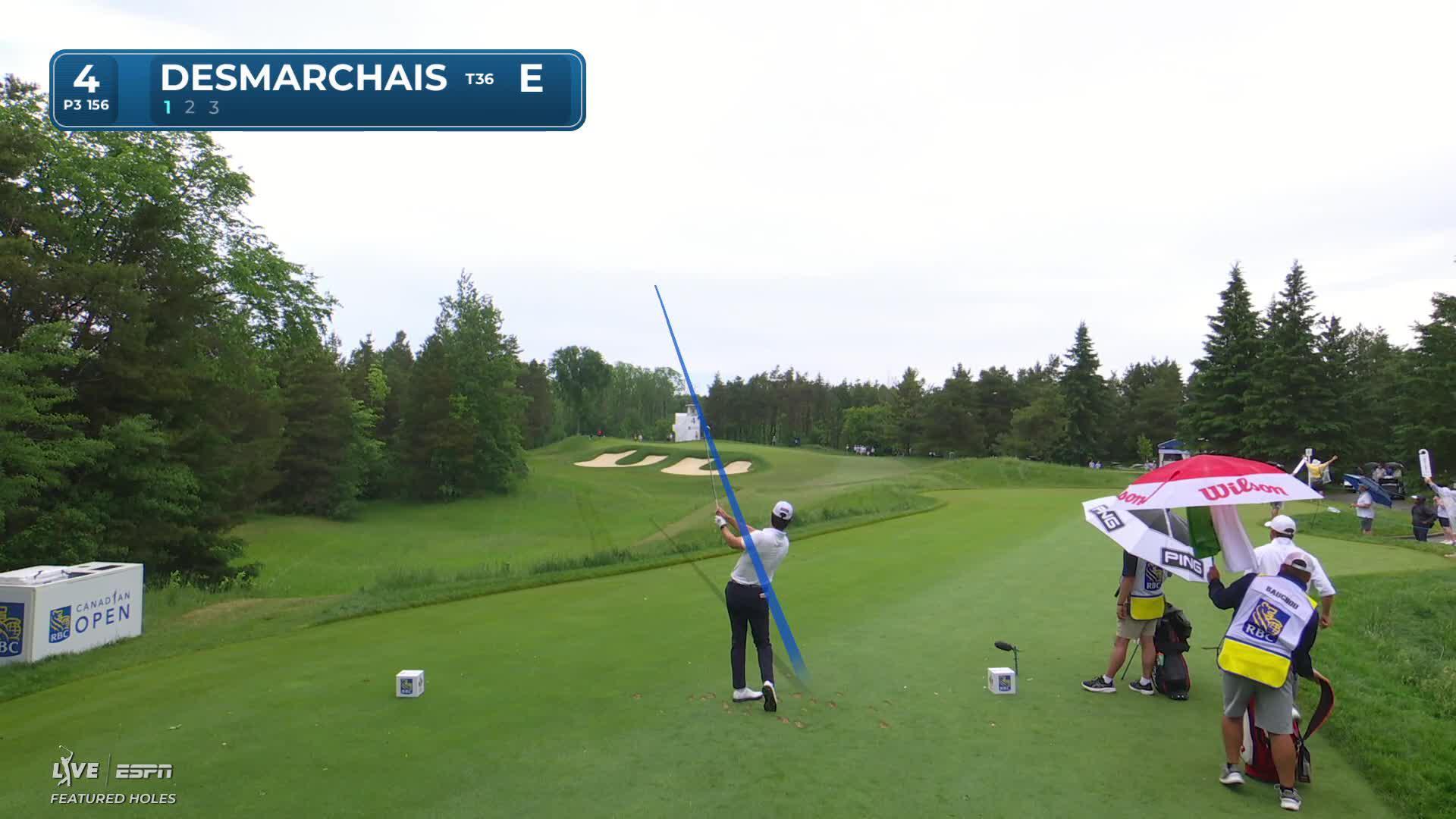 Laurent Desmarchais hits tee shot to 5 feet, sets up birdie on No. 4 at RBC Canadian