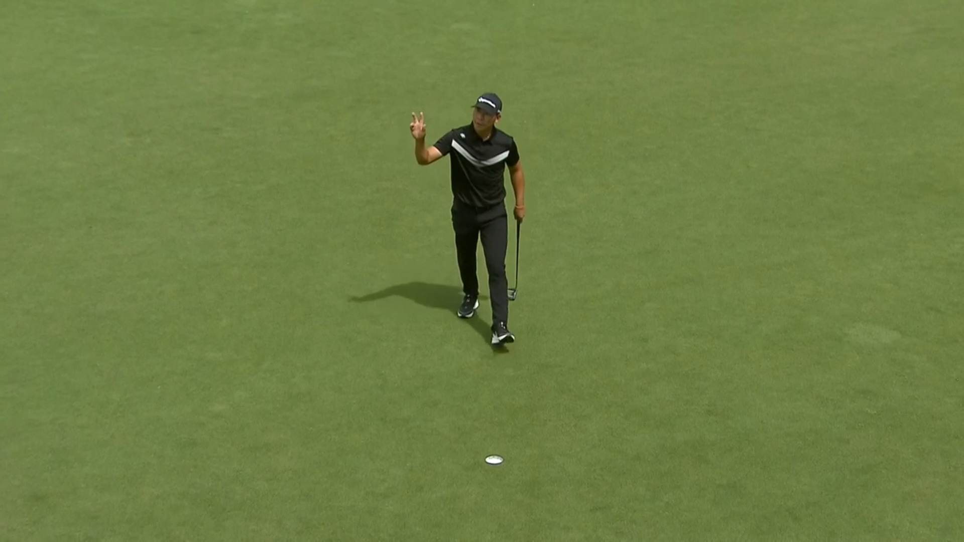 Xinjun Zhang drains birdie putt at Utah Championship