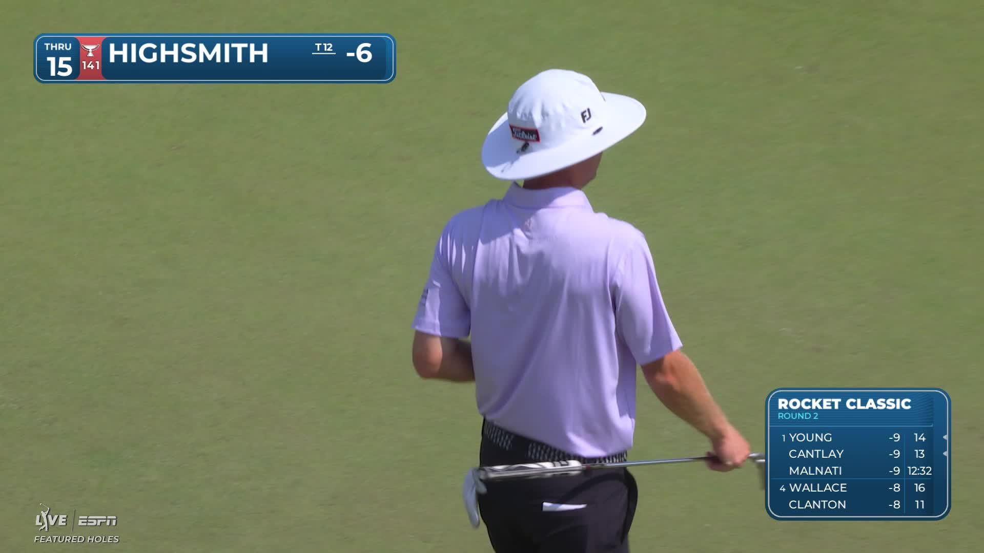 Joe Highsmith sinks 31-foot birdie putt on No. 15 at Rocket Classic