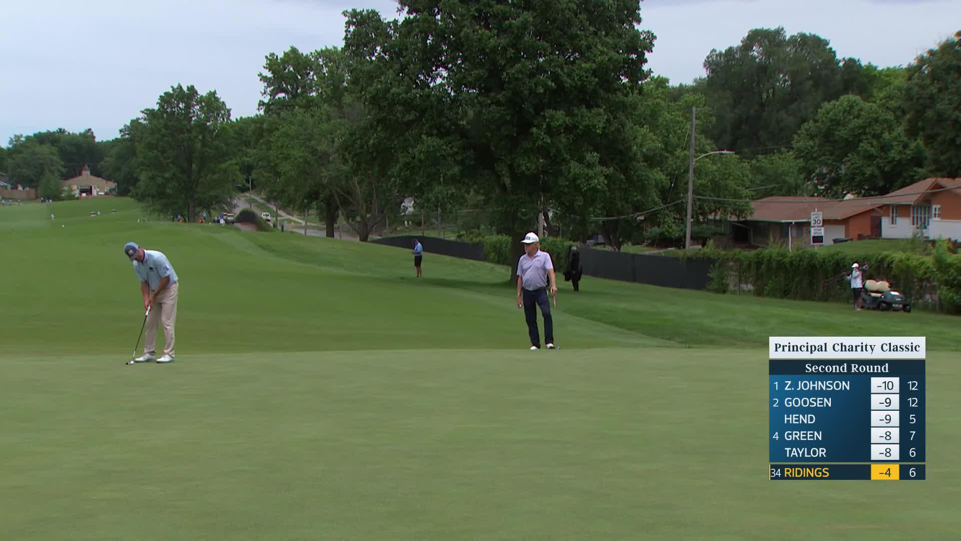 Tag Ridings makes birdie putt on No. 7 at Principal Charity Classic